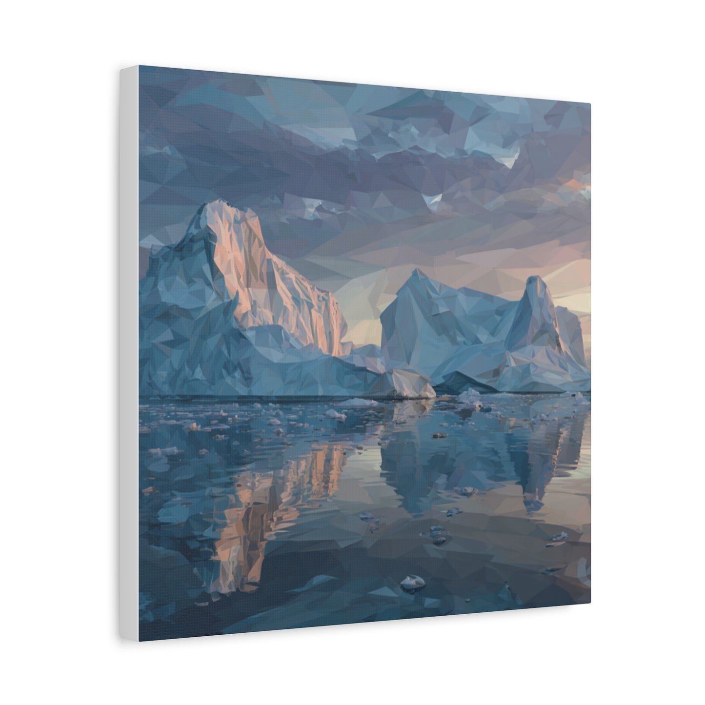 Stretched Canvas Art Print, Geometric Landscape Wall Decor, Minimalist Home Accent, Nature-Inspired Artwork, Unique Gift Idea