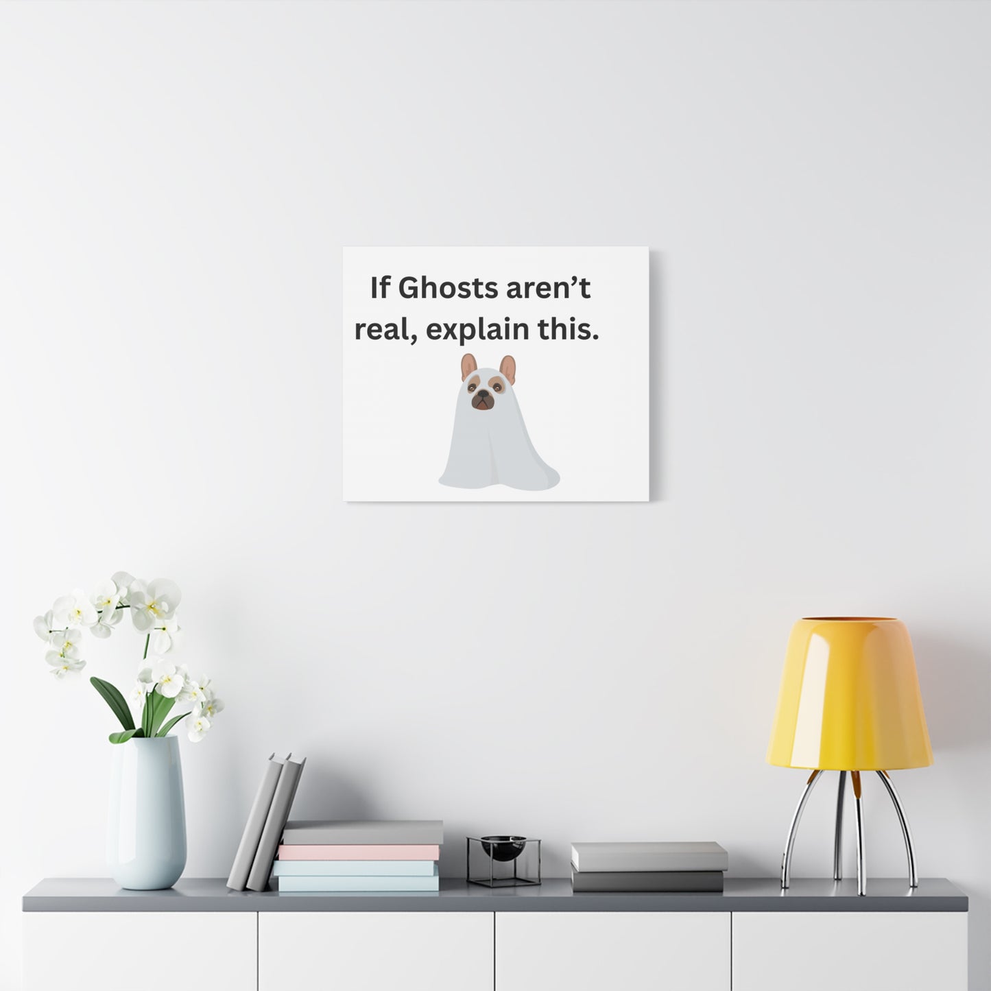 Funny Ghost Dog Canvas Art