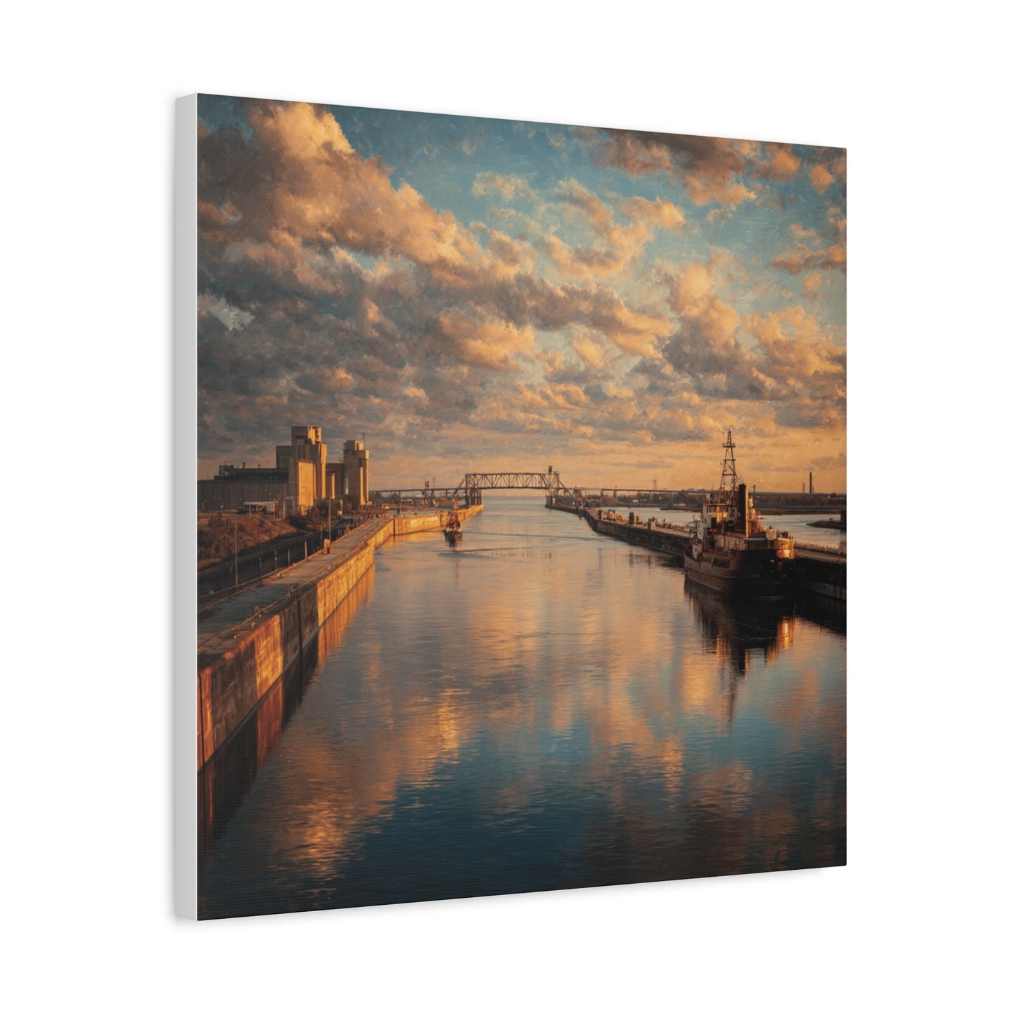 Stretched Canvas Wall Art, Serene River Reflection, Home Decor, Modern Aesthetic, Nature Photography, Gift Idea, Inspirational Decor