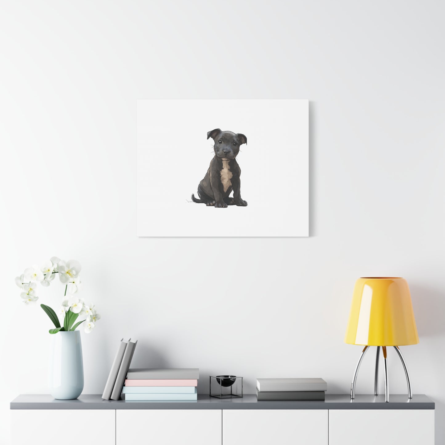 Dog Portrait Canvas Wall Art, Pet Lover Gift, Home Decor, Puppy Artwork, Animal Lover Canvas, Pet Memorial