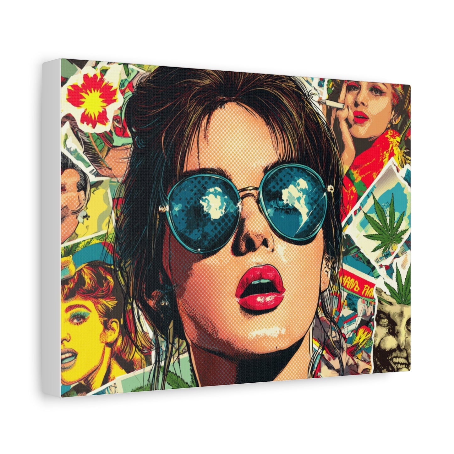 Canvas Art Print: Pop Art Woman 420 Colorful Vivid