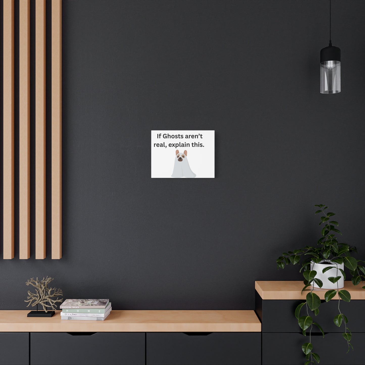 Funny Ghost Dog Canvas Art