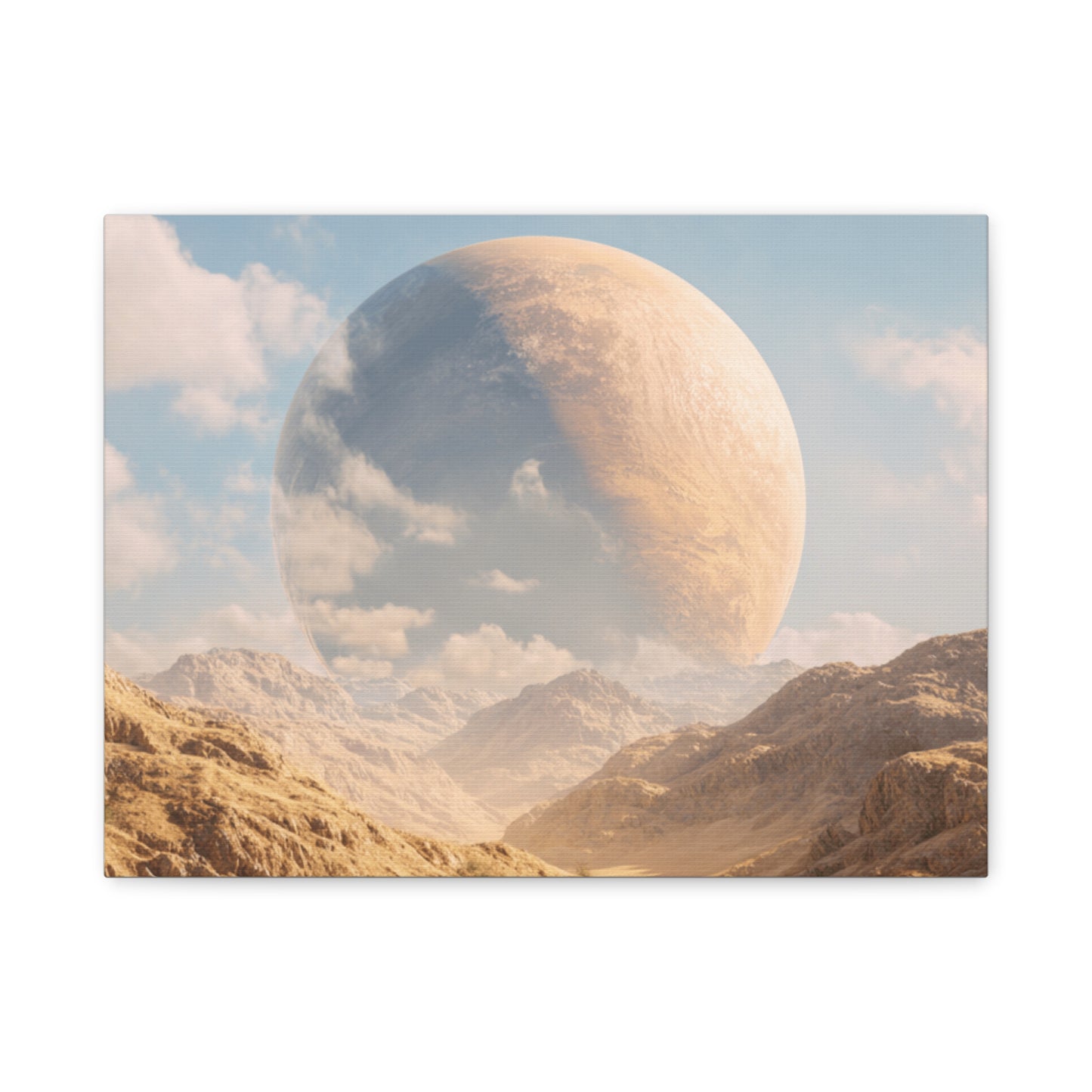Stretched Canvas Wall Art - Dreamy Planet Landscape, Home Decor, Gallery Wall, Gift for Space Lovers, Nature Theme