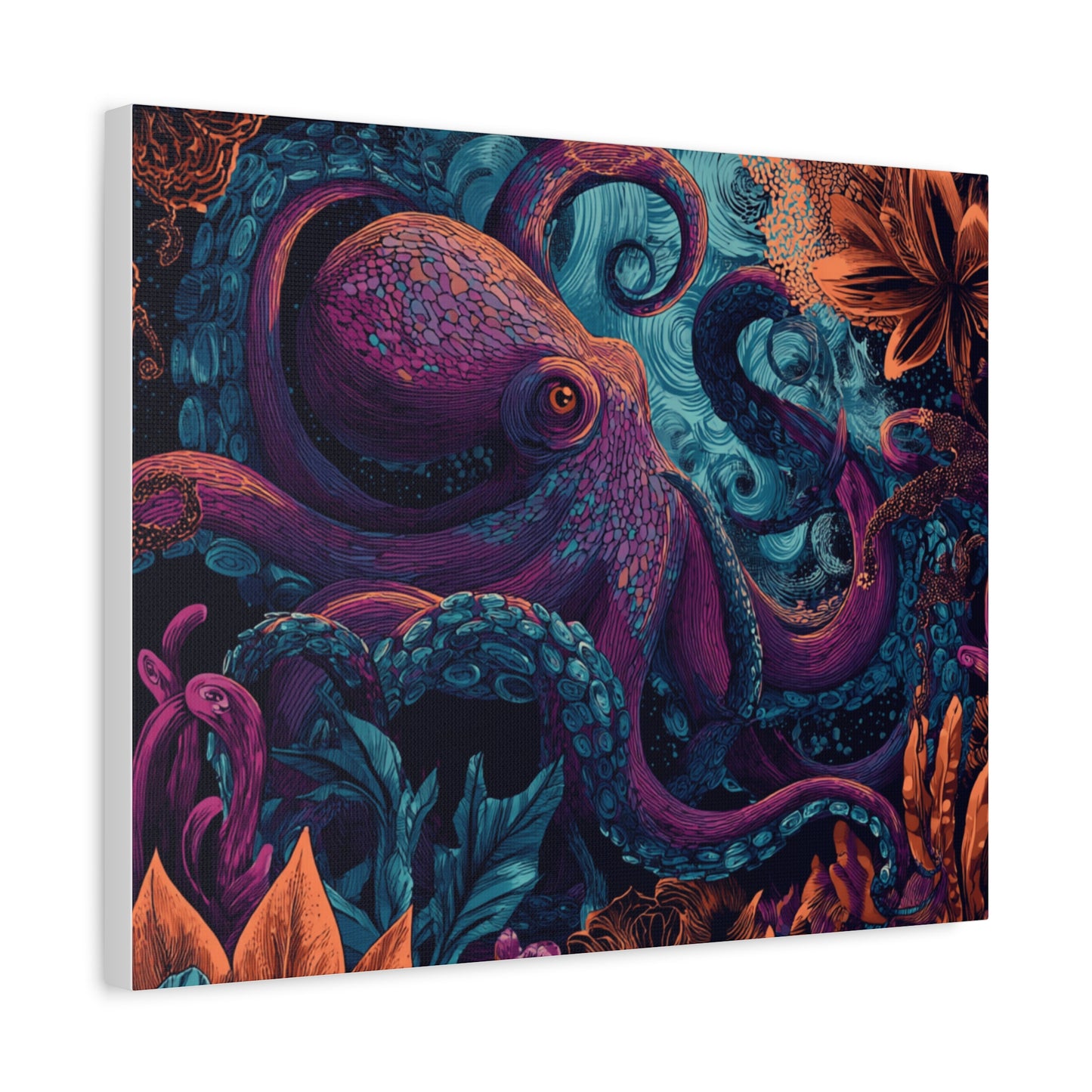 Canvas Wall Art - Colorful Pop Art Style Octopus