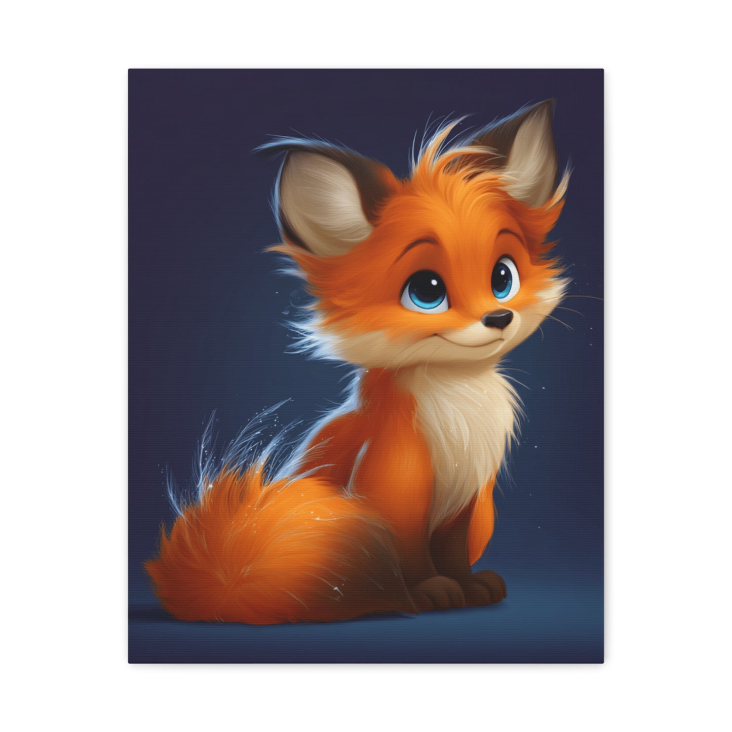Whimsical Fox Canvas Art Print, Cute Wall Decor, Animal Lover Gift, Children's Room Decor, Nursery Wall Art, Fox Artwork
