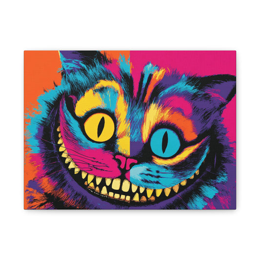 Vibrant Cat Canvas Wall Art, Colorful Home Decor, Whimsical Art for Cat Lovers, Gift for Pet Owners, Nursery Wall Decoration