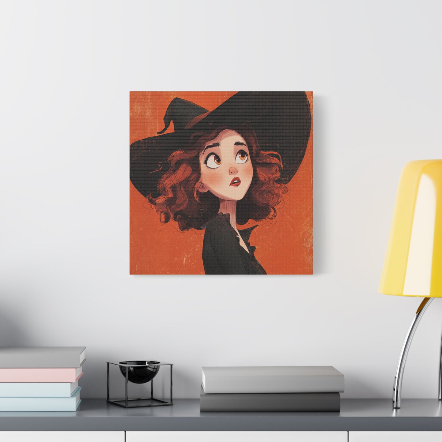 Whimsical Witch Canvas Print, Halloween Decor, Art for Home, Gift for Witches, Fall Wall Art, Magic Lover's Gift