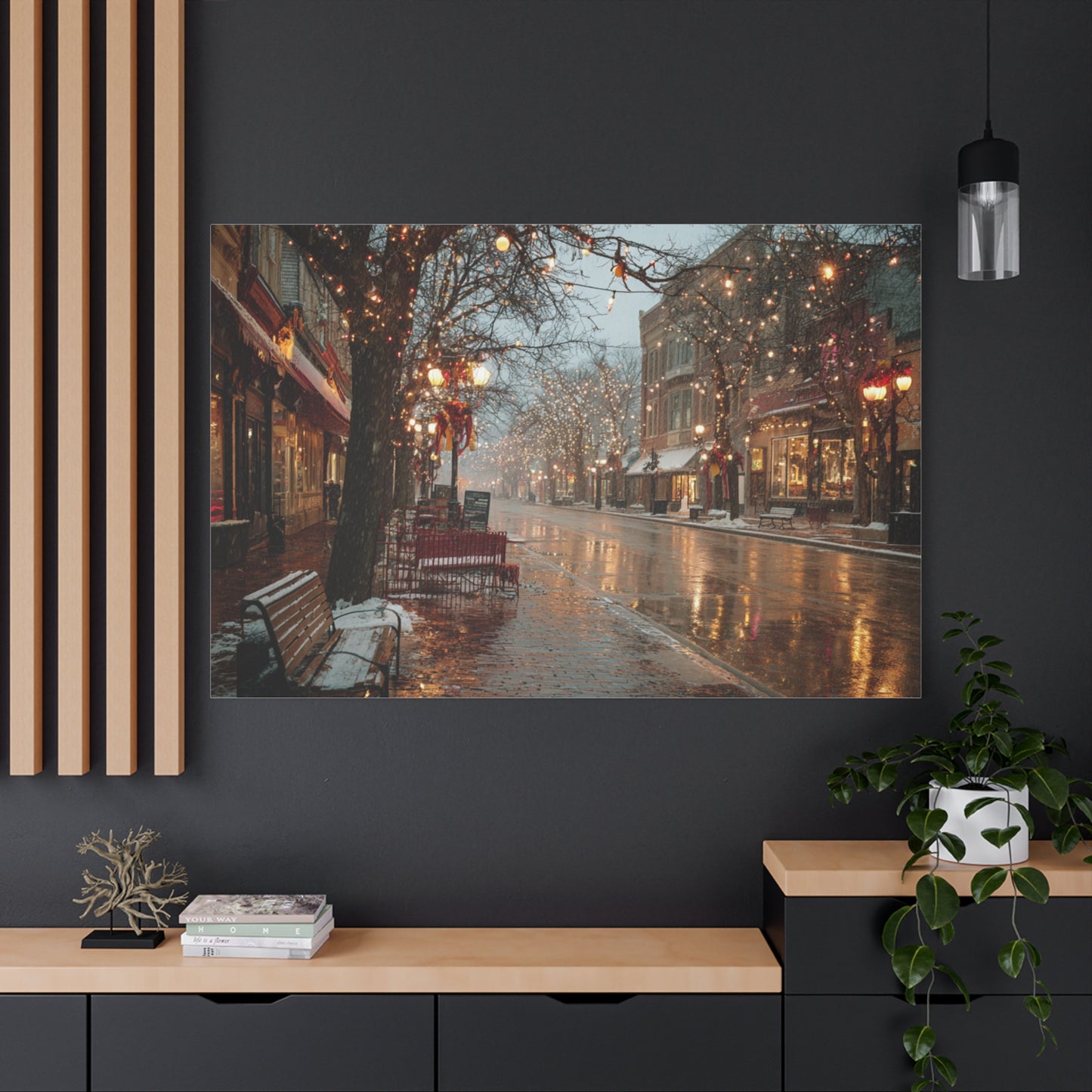 Cozy Winter Canvas Wall Art, Holiday Decor, Home Decoration, Gift for Her, Christmas Vibes, Seasonal Artwork