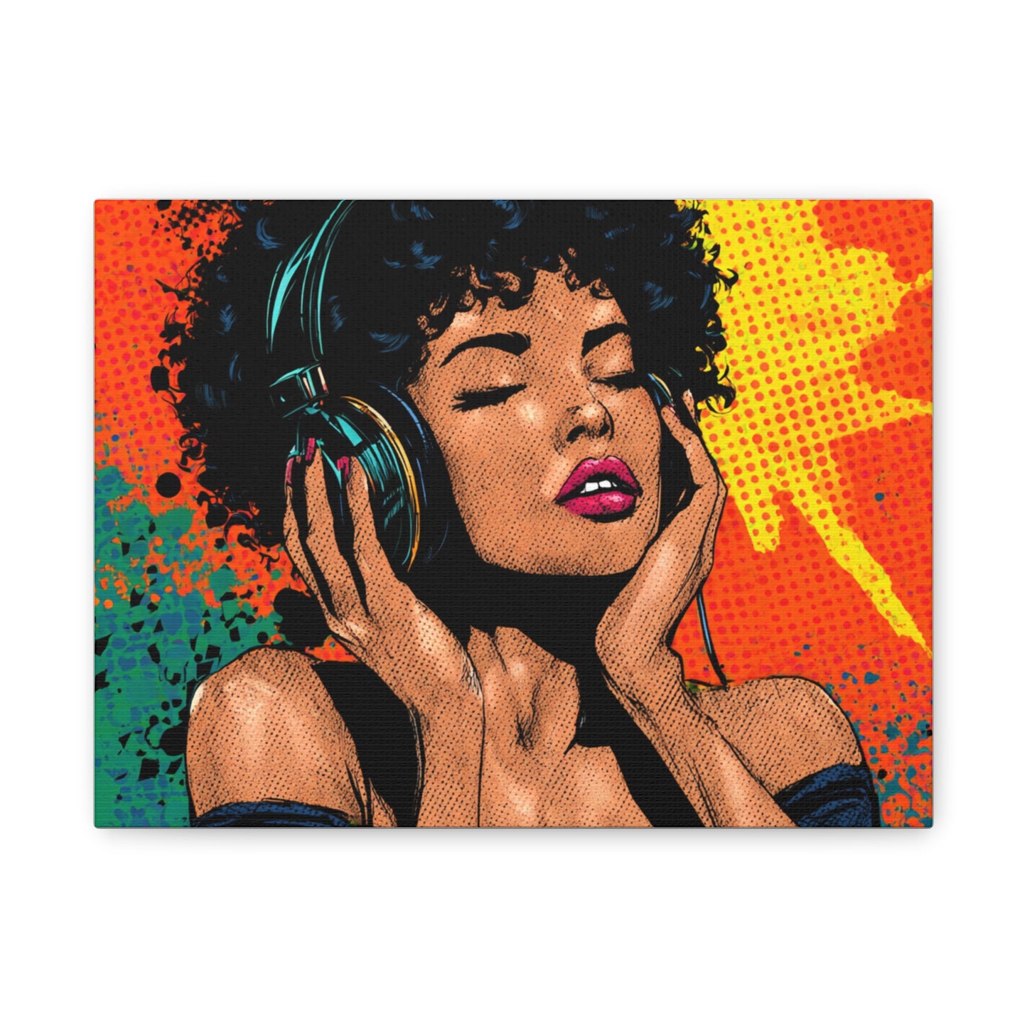 Vibrant Canvas Wall Art, Pop Art Painting, Music Lover