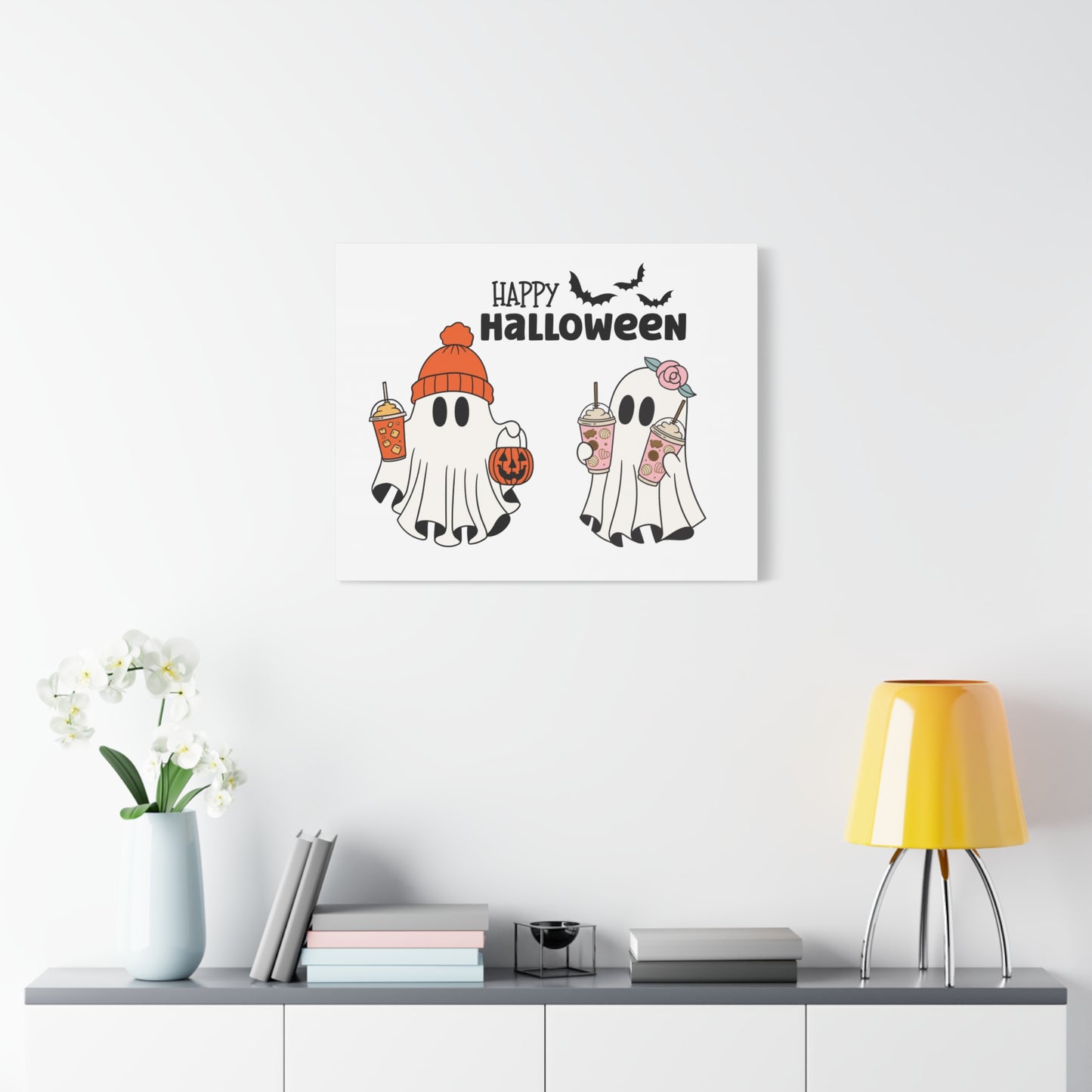 Canvas Print - Adorable Ghost Friends, Happy Halloween