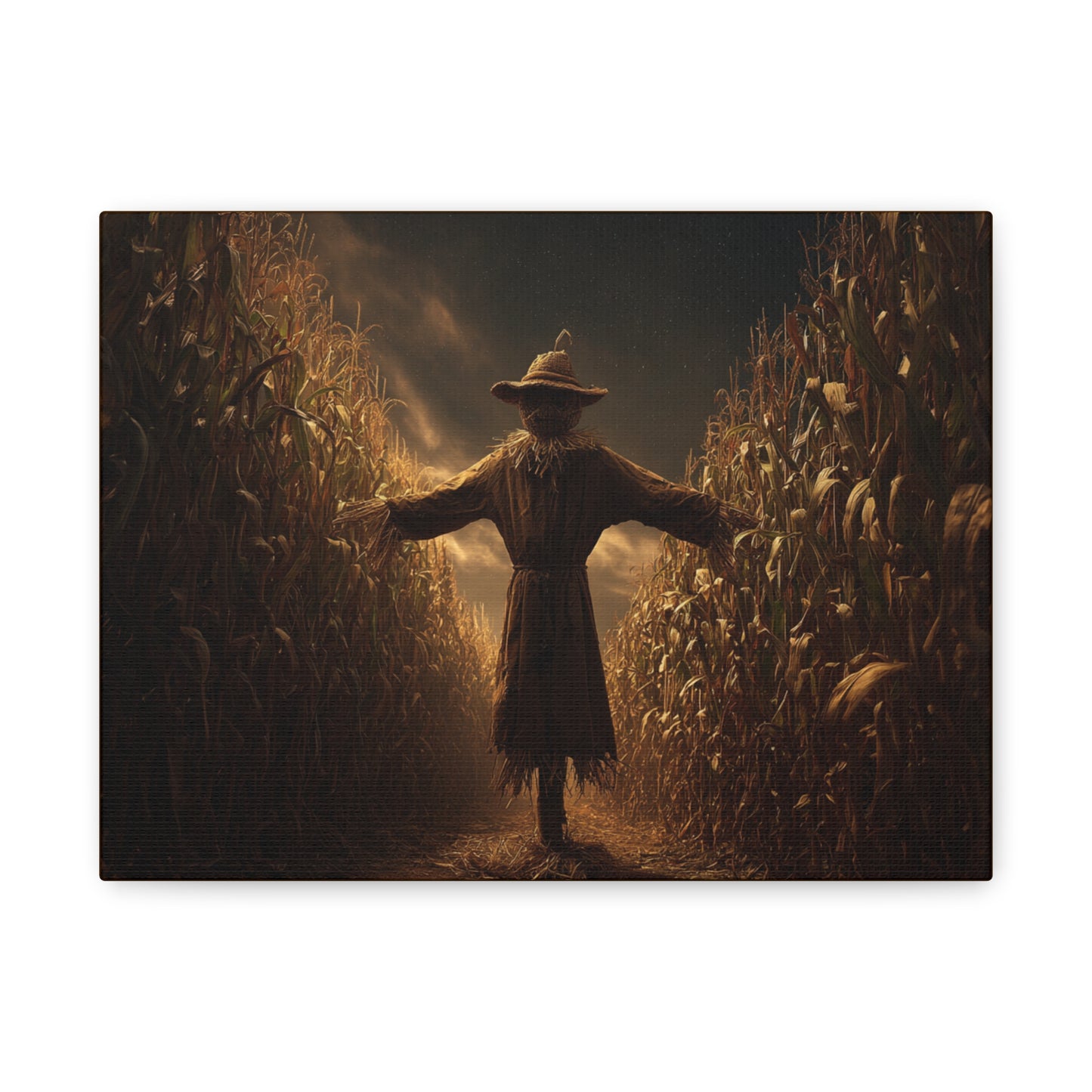 Canvas Print -  Scarecrow in Field - Wall Art Decor - Halloween