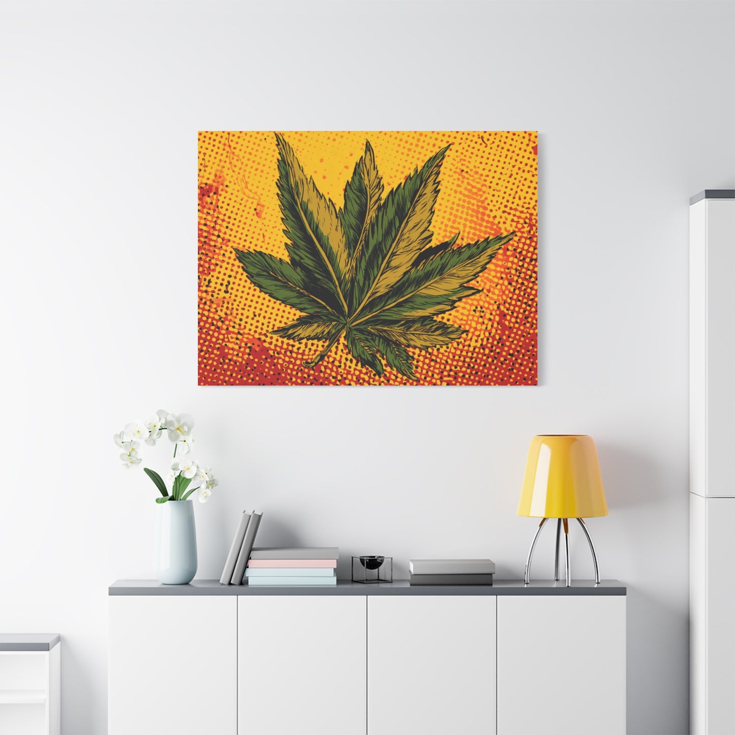 Canvas Print Pop Art Marijuana Leaf
