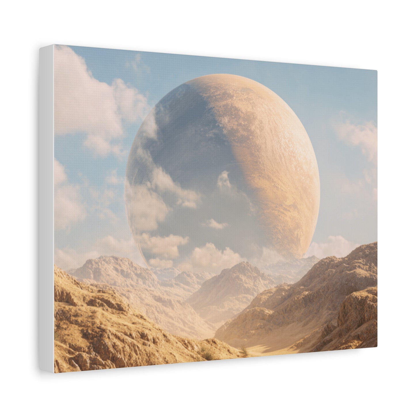 Stretched Canvas Wall Art - Dreamy Planet Landscape, Home Decor, Gallery Wall, Gift for Space Lovers, Nature Theme