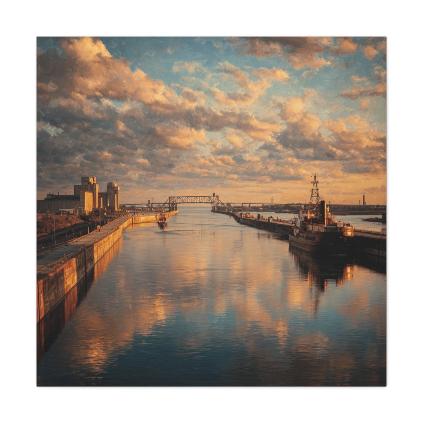 Stretched Canvas Wall Art, Serene River Reflection, Home Decor, Modern Aesthetic, Nature Photography, Gift Idea, Inspirational Decor
