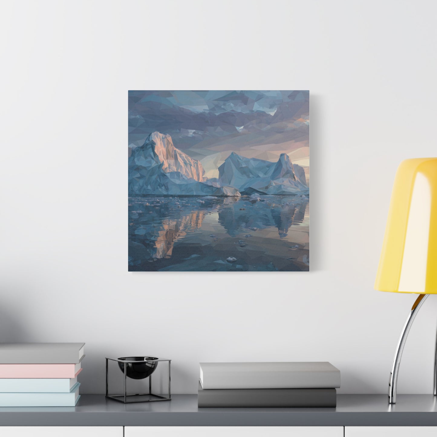 Stretched Canvas Art Print, Geometric Landscape Wall Decor, Minimalist Home Accent, Nature-Inspired Artwork, Unique Gift Idea