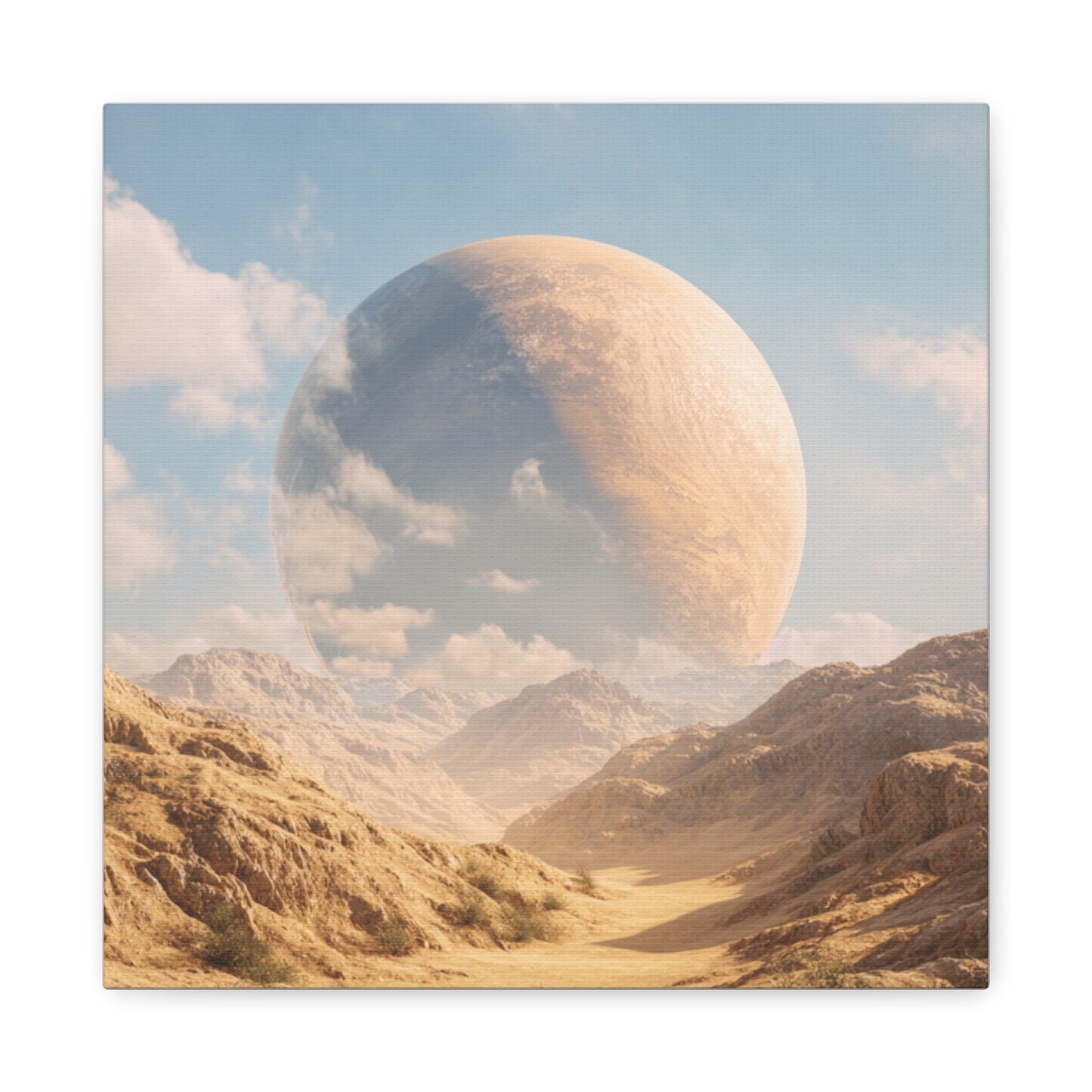 Stretched Canvas Wall Art - Dreamy Planet Landscape, Home Decor, Gallery Wall, Gift for Space Lovers, Nature Theme