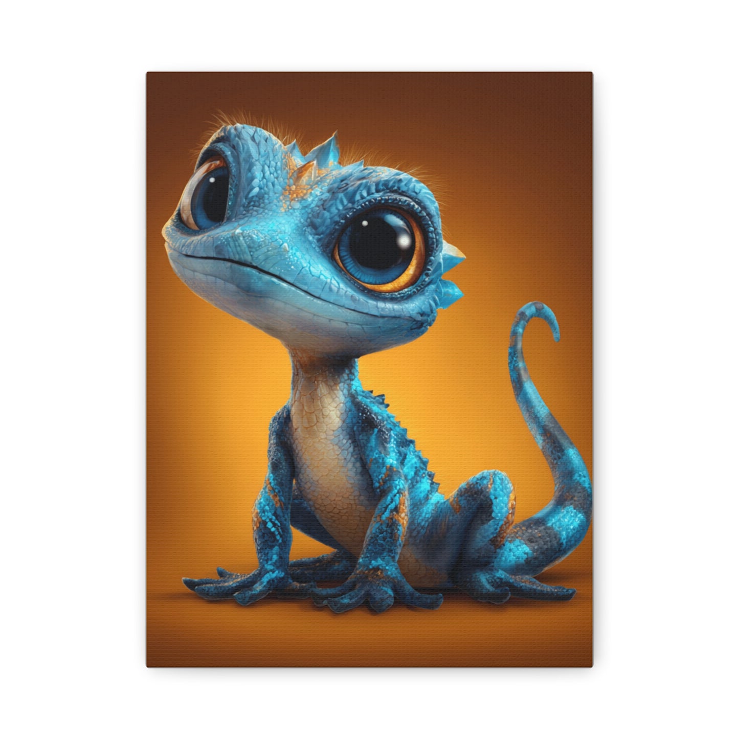 Whimsical Lizard Canvas Art, Cute Animal Decor, Vibrant Wall Art, Children's Room Decoration, Playful Creature Artwork