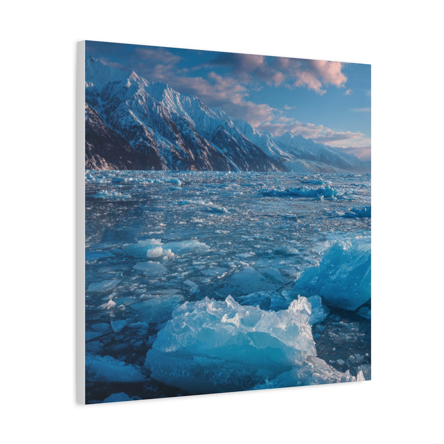 Serene Blue Glacier Canvas Wall Art, Landscape Decor, Home Serenity, Nature Prints for Living Room, Office, Gift Ideas