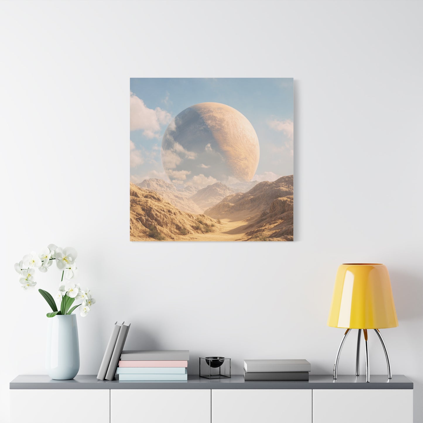 Stretched Canvas Wall Art - Dreamy Planet Landscape, Home Decor, Gallery Wall, Gift for Space Lovers, Nature Theme