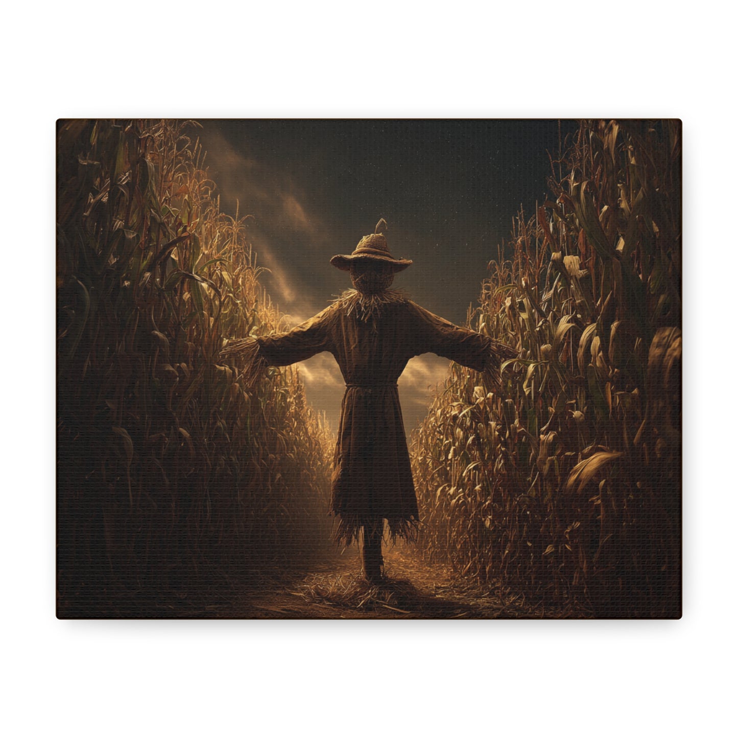 Canvas Print -  Scarecrow in Field - Wall Art Decor - Halloween
