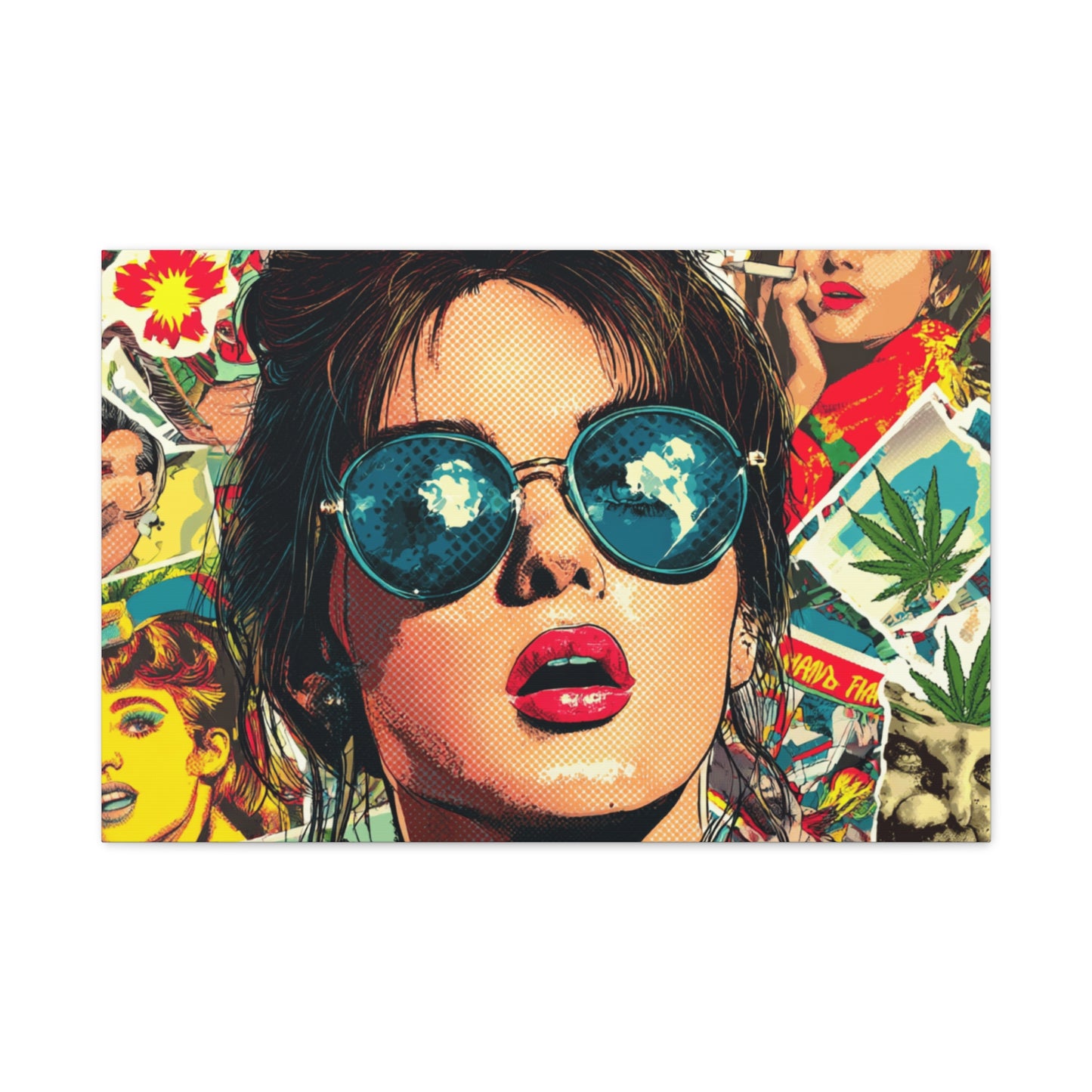 Canvas Art Print: Pop Art Woman 420 Colorful Vivid