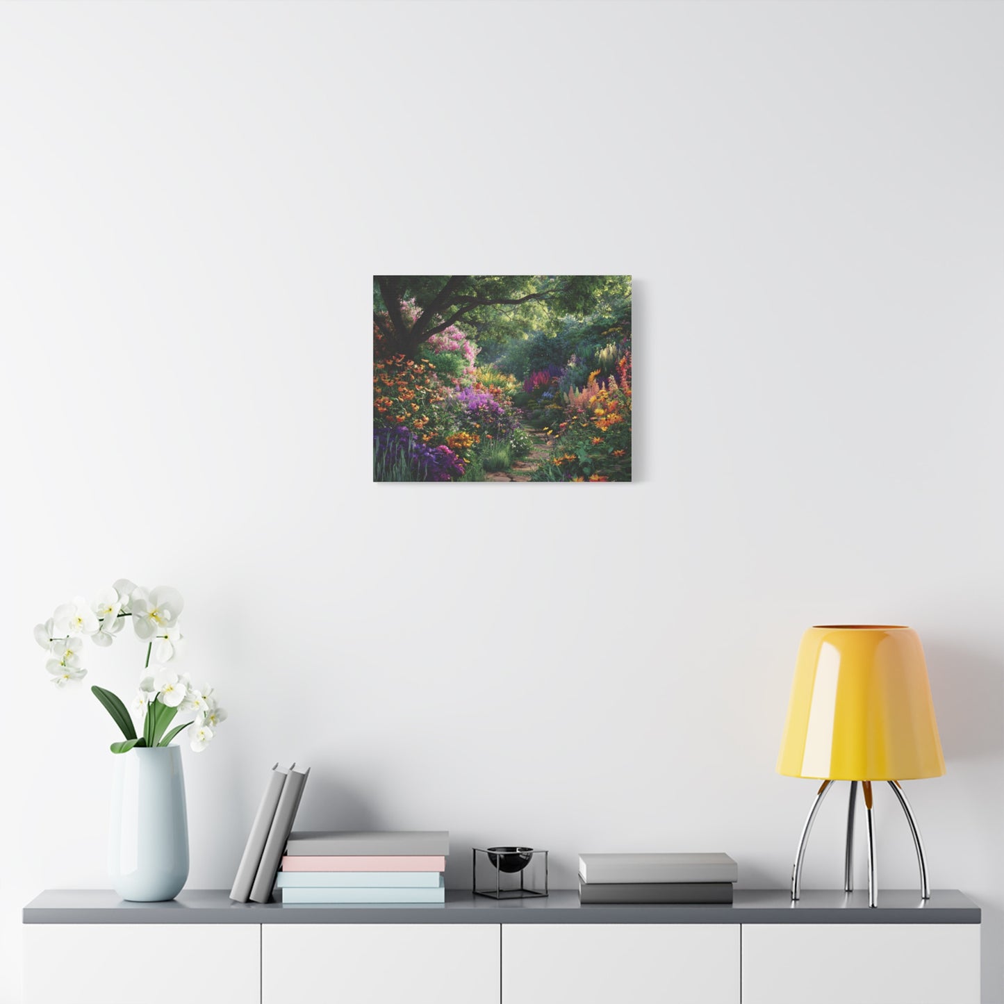 Vibrant Garden Canvas Art, Nature Wall Decor, Floral Home Accent, Landscape Print, Botanical Artwork for Any Room