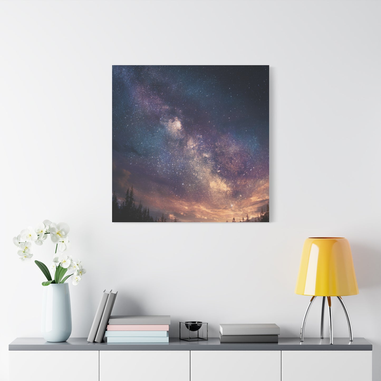 Galactic Night Matte Canvas Print, Cosmic Wall Art for Home Decor, Celestial Decor, Starry Night Art, Space Lover Gift, Bedroom Wall Art