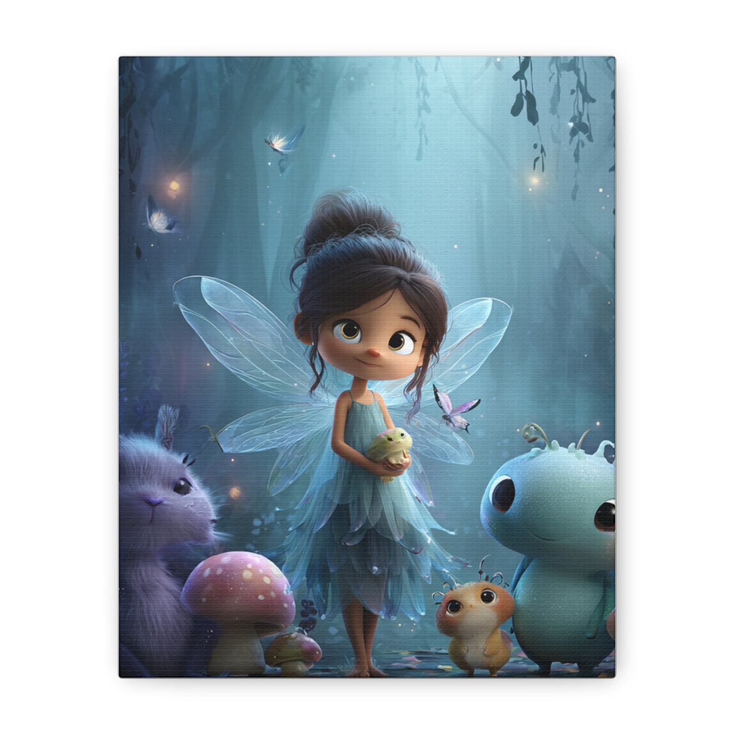 Whimsical Fairy Canvas Art Print, Enchanted Decor for Kids' Rooms, Fantasy Wall Art, Magical Gift for Birthdays, Nursery Decoration