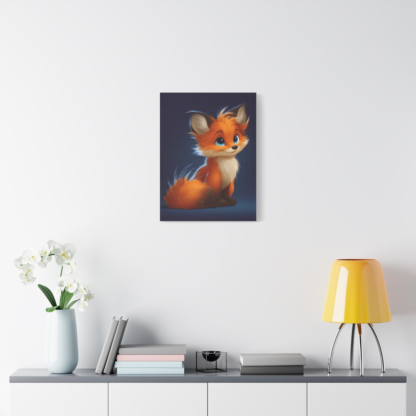 Whimsical Fox Canvas Art Print, Cute Wall Decor, Animal Lover Gift, Children's Room Decor, Nursery Wall Art, Fox Artwork