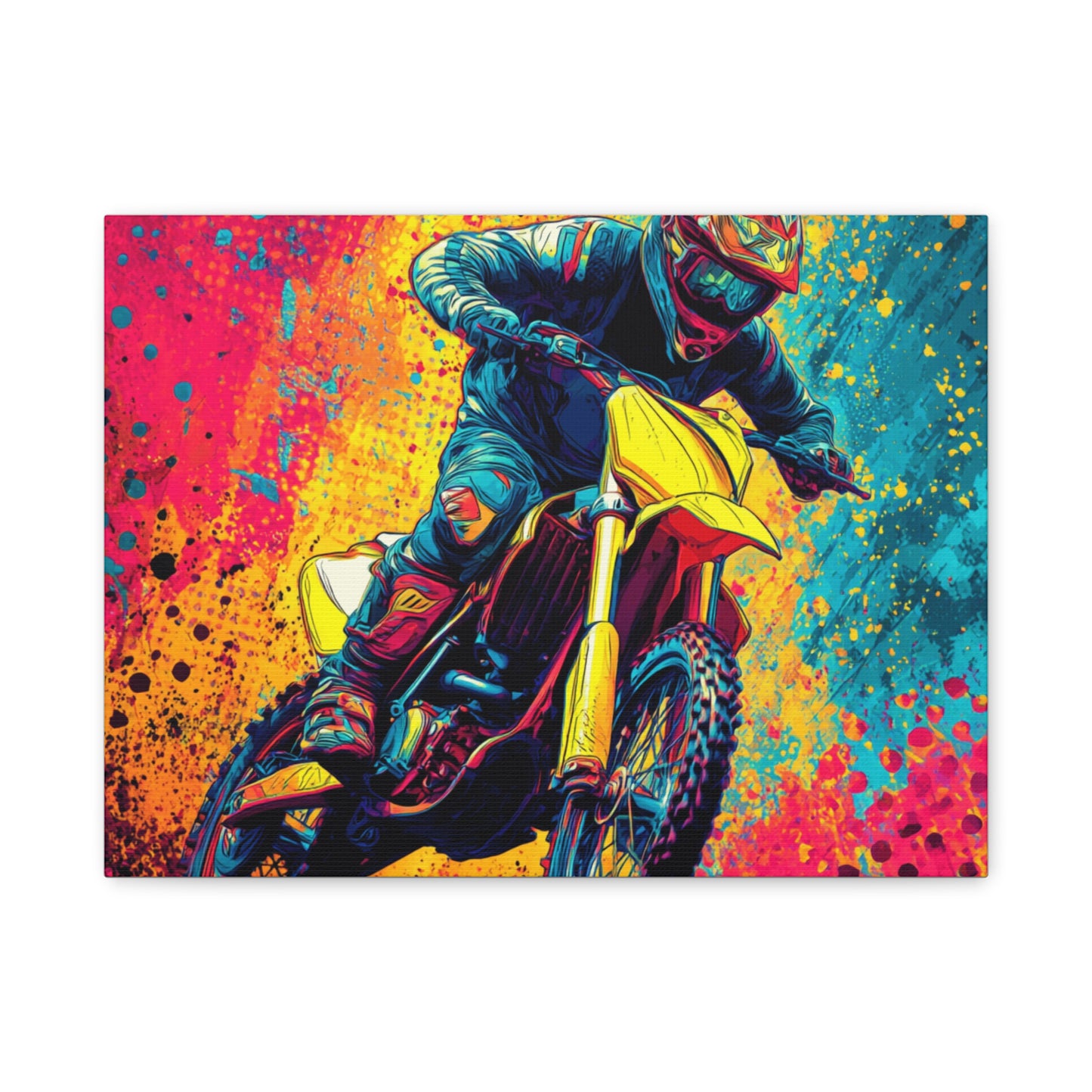 Vibrant Motocross Canvas Art, Perfect for Sports Enthusiasts, Wall Decor, Gift for Bikers, Home or Office Decoration