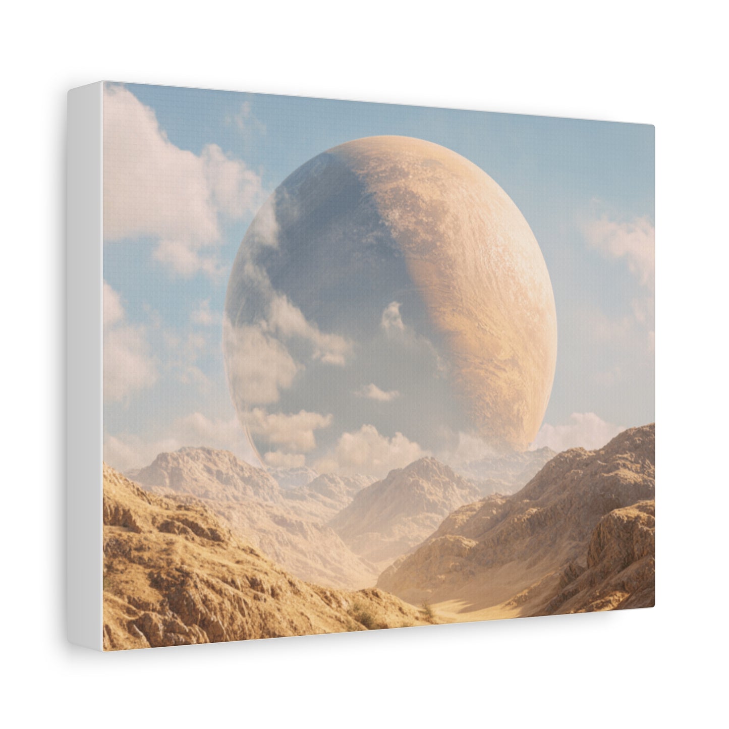 Stretched Canvas Wall Art - Dreamy Planet Landscape, Home Decor, Gallery Wall, Gift for Space Lovers, Nature Theme