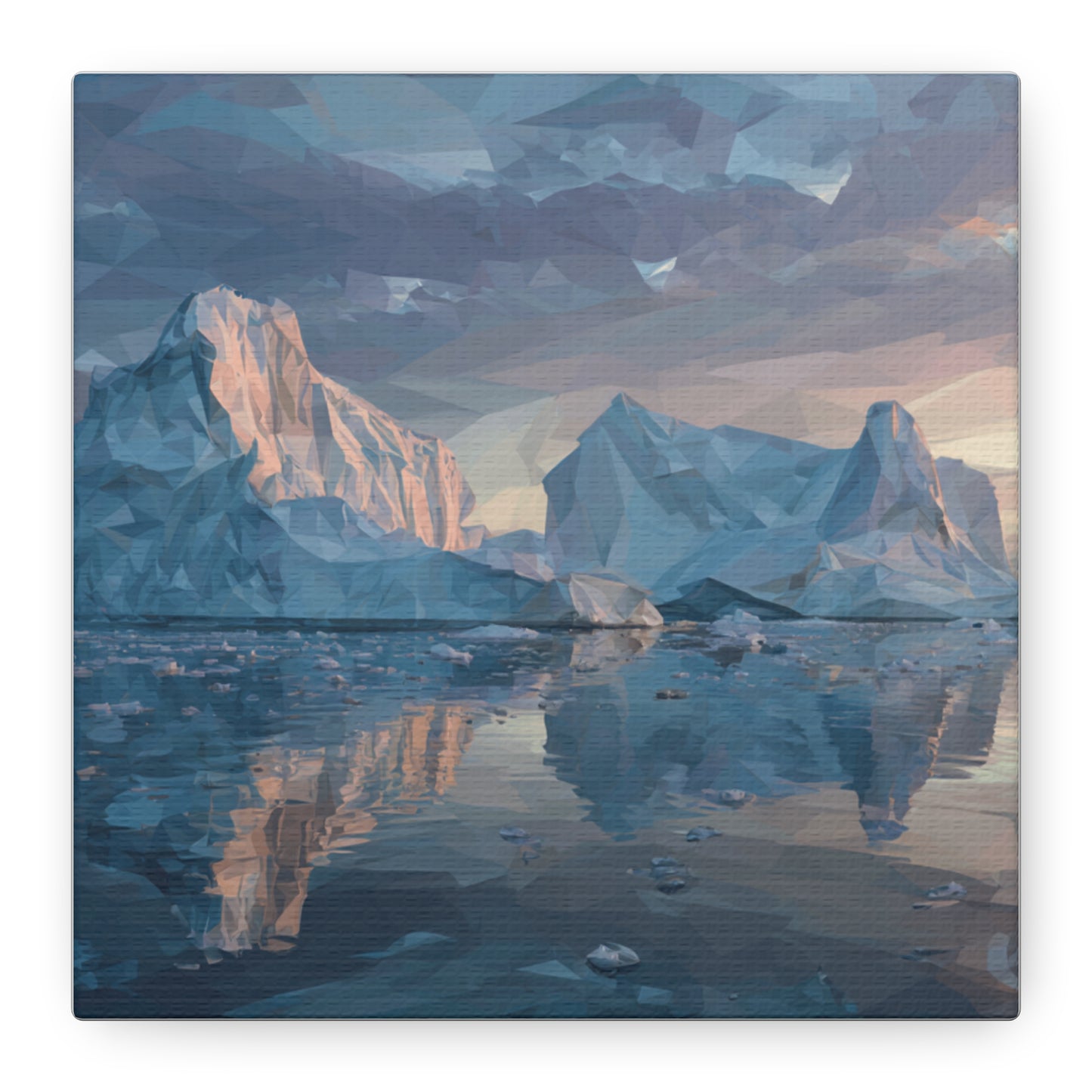 Stretched Canvas Art Print, Geometric Landscape Wall Decor, Minimalist Home Accent, Nature-Inspired Artwork, Unique Gift Idea