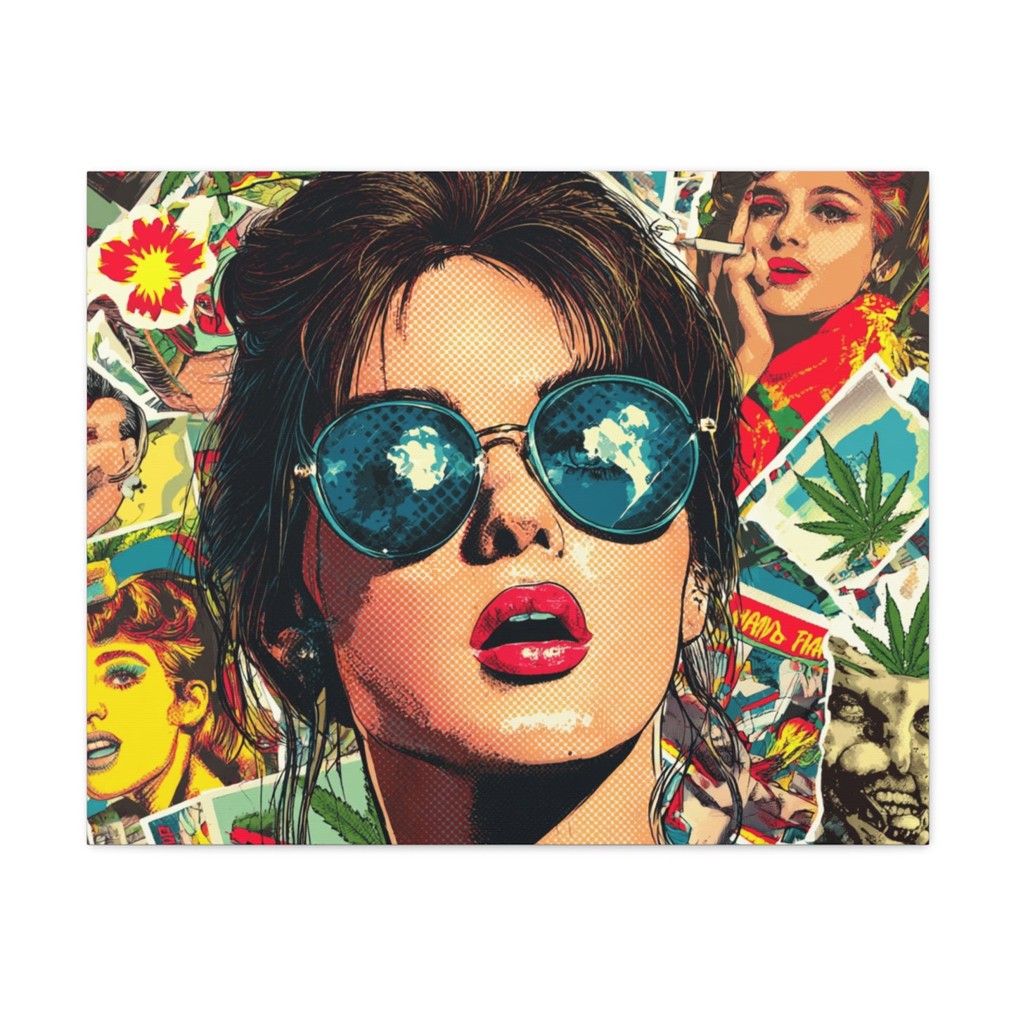 Canvas Art Print: Pop Art Woman 420 Colorful Vivid