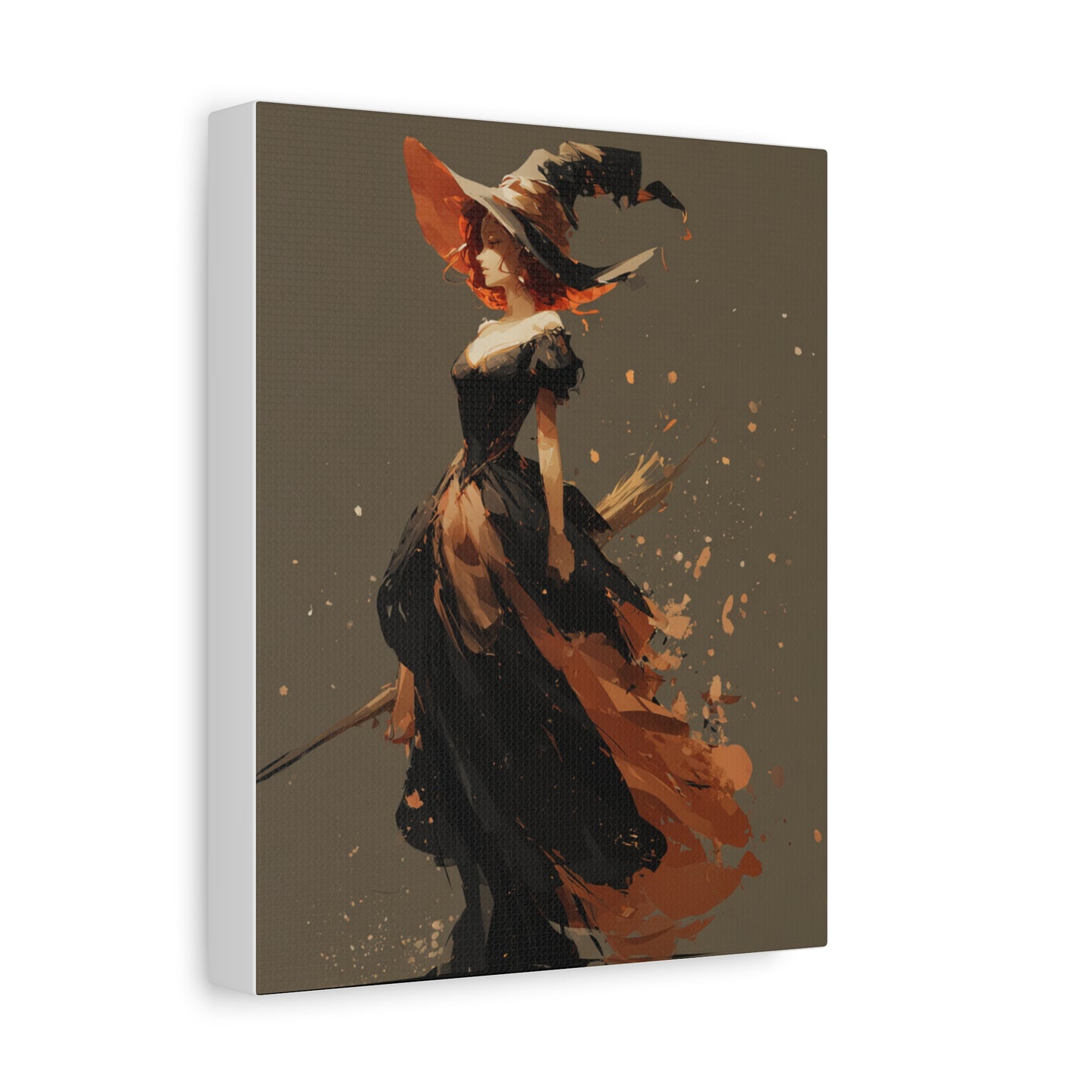 Witch Art Canvas Wall Decor, Magical Witch Painting, Halloween Home Decor, Modern Art Print, Witchcraft Wall Art