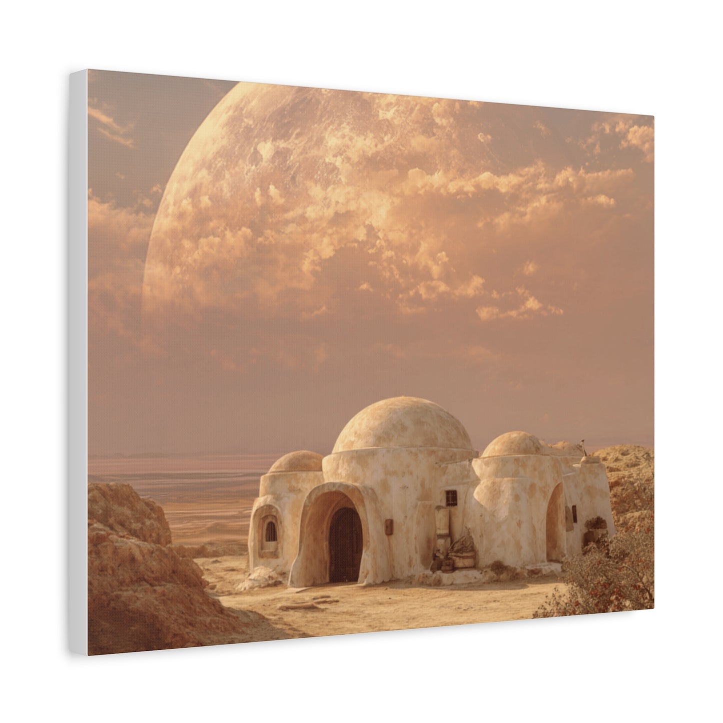 Stretched Canvas Art Print, Matte Wall Decor, Desert Landscape, Home Office Art, Gift for Art Lovers, Space Decor, Unique Wall Art