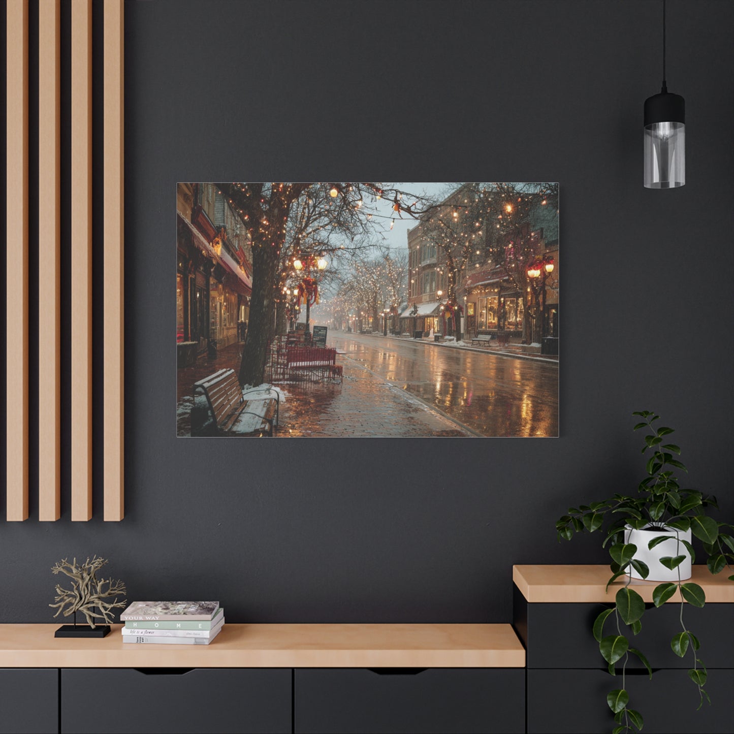 Cozy Winter Canvas Wall Art, Holiday Decor, Home Decoration, Gift for Her, Christmas Vibes, Seasonal Artwork