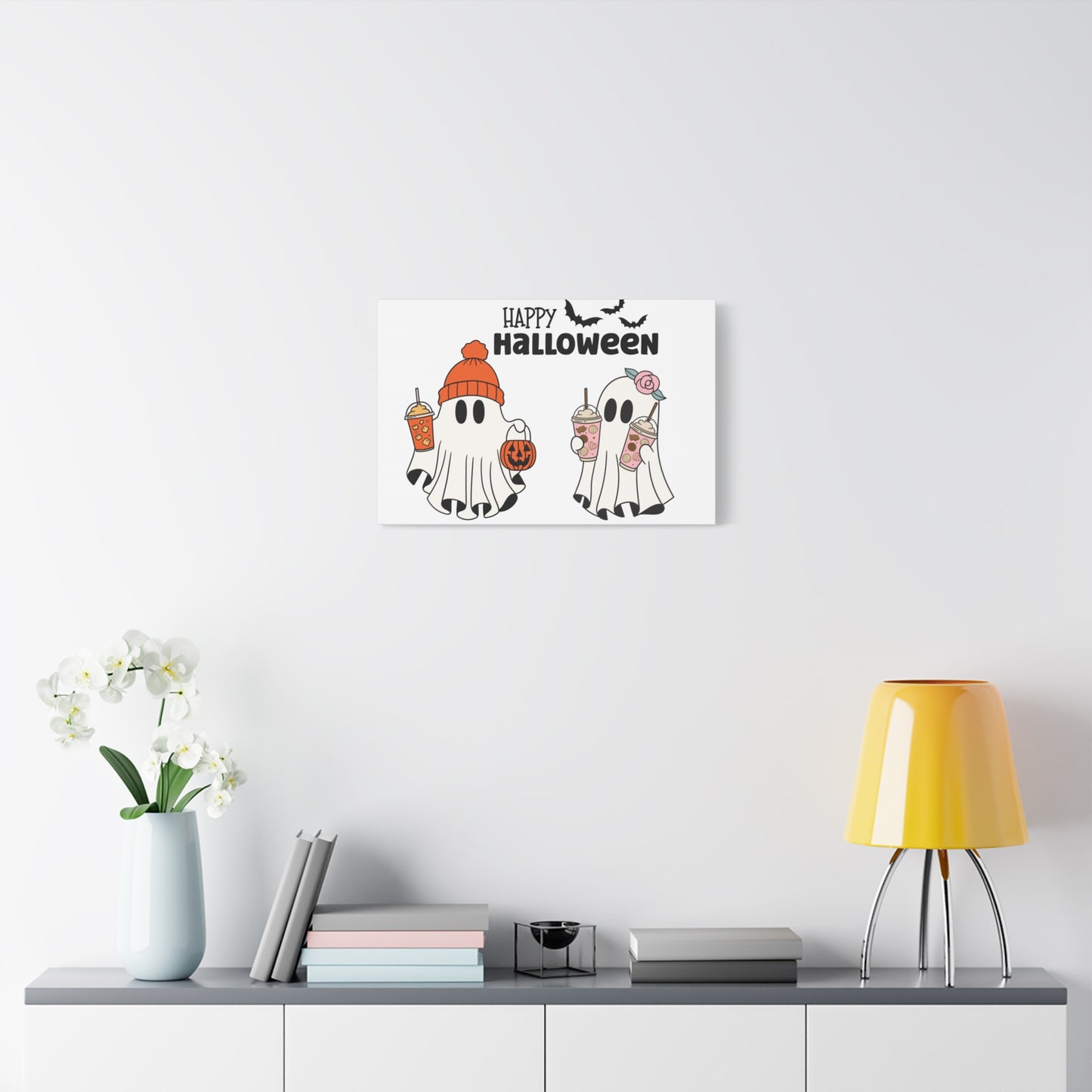 Canvas Print - Adorable Ghost Friends, Happy Halloween
