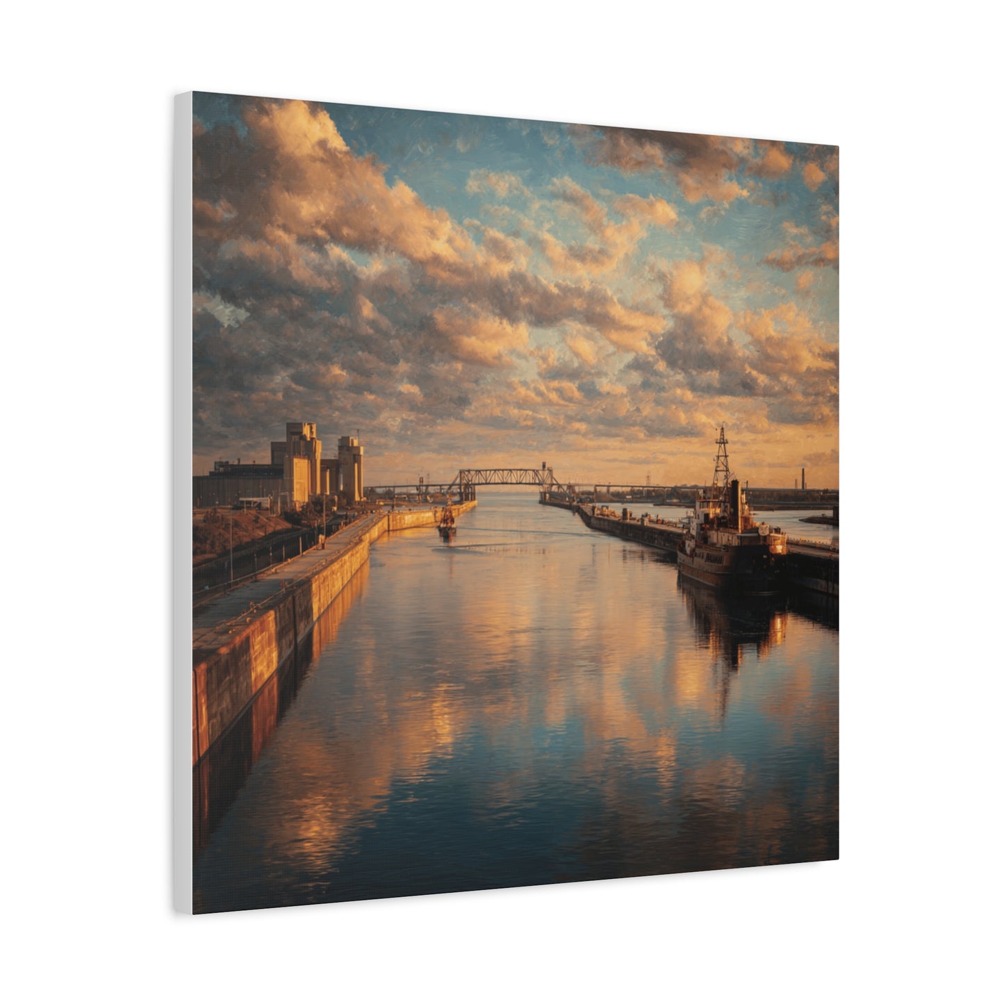 Stretched Canvas Wall Art, Serene River Reflection, Home Decor, Modern Aesthetic, Nature Photography, Gift Idea, Inspirational Decor