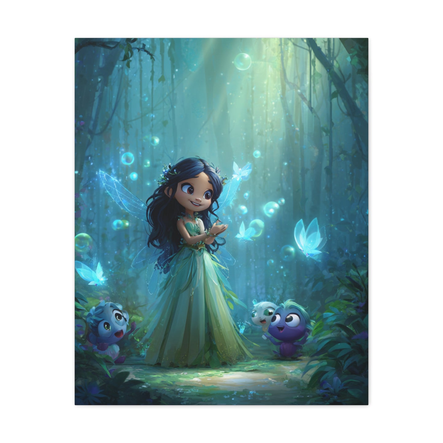 Whimsical Fairy Tale Canvas Wall Art, Enchanted Forest Decor, Fantasy Children's Room Wall Art, Magical Gift for Kids, Home Decor
