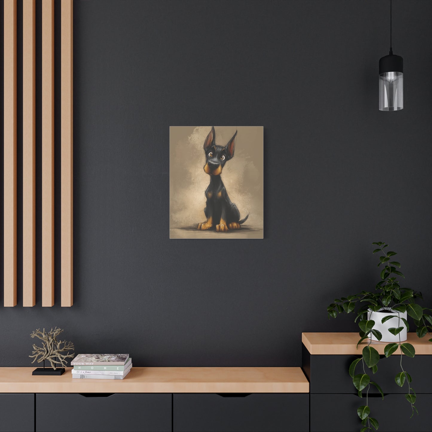 Cute Dog Art Canvas Print, Stretched Dog Wall Decor, Pet Lover Gift, Home Decor for Dog Owners, Animal Portrait, Dog Mom Gift
