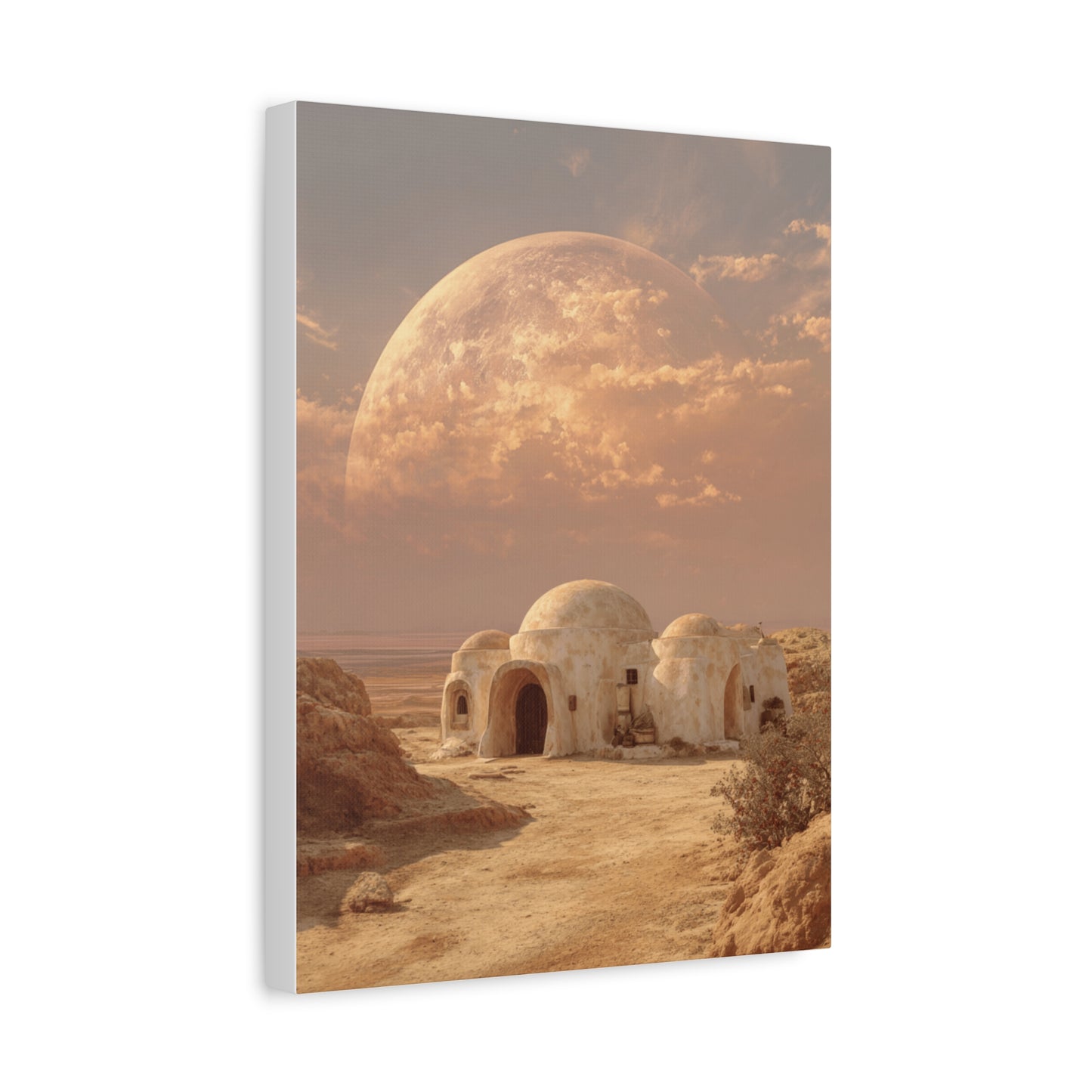 Stretched Canvas Art Print, Matte Wall Decor, Desert Landscape, Home Office Art, Gift for Art Lovers, Space Decor, Unique Wall Art