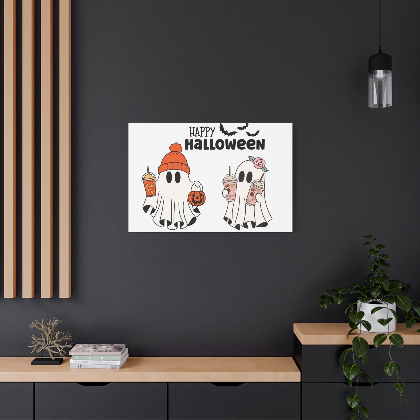 Canvas Print - Adorable Ghost Friends, Happy Halloween