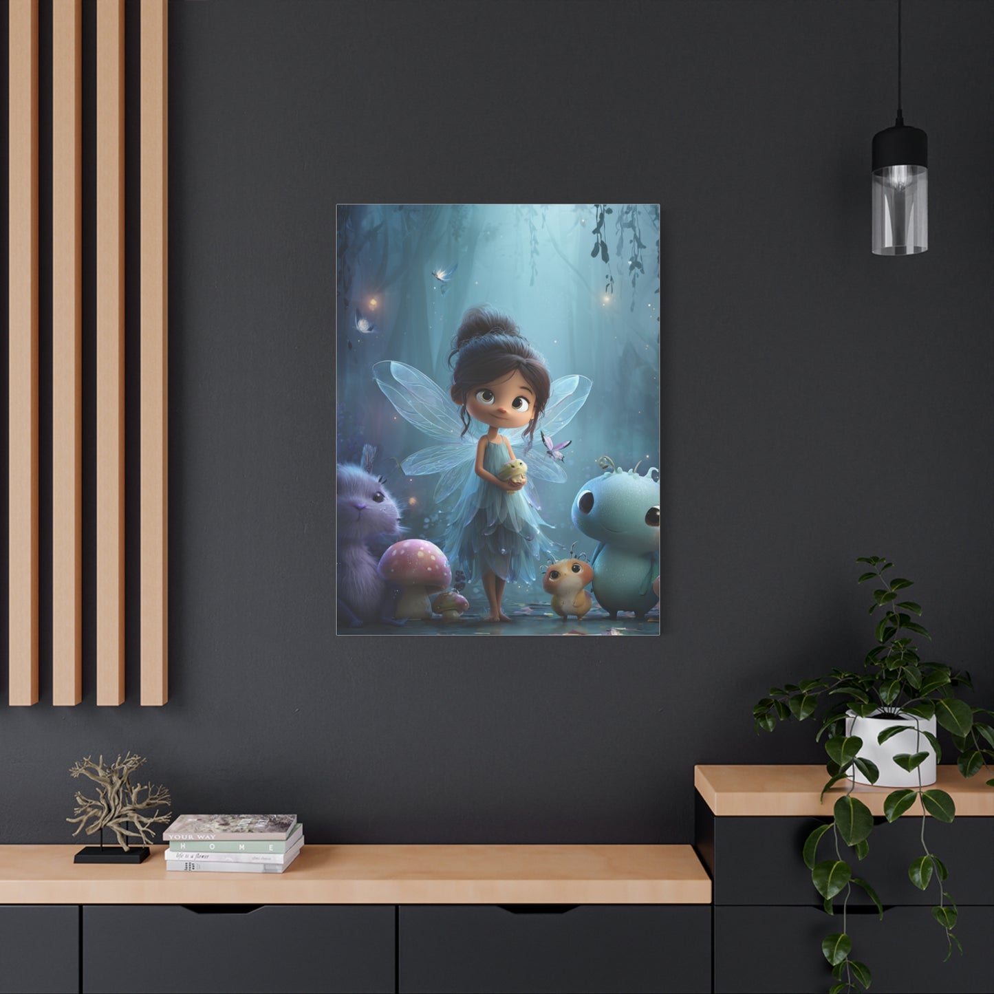 Whimsical Fairy Canvas Art Print, Enchanted Decor for Kids' Rooms, Fantasy Wall Art, Magical Gift for Birthdays, Nursery Decoration