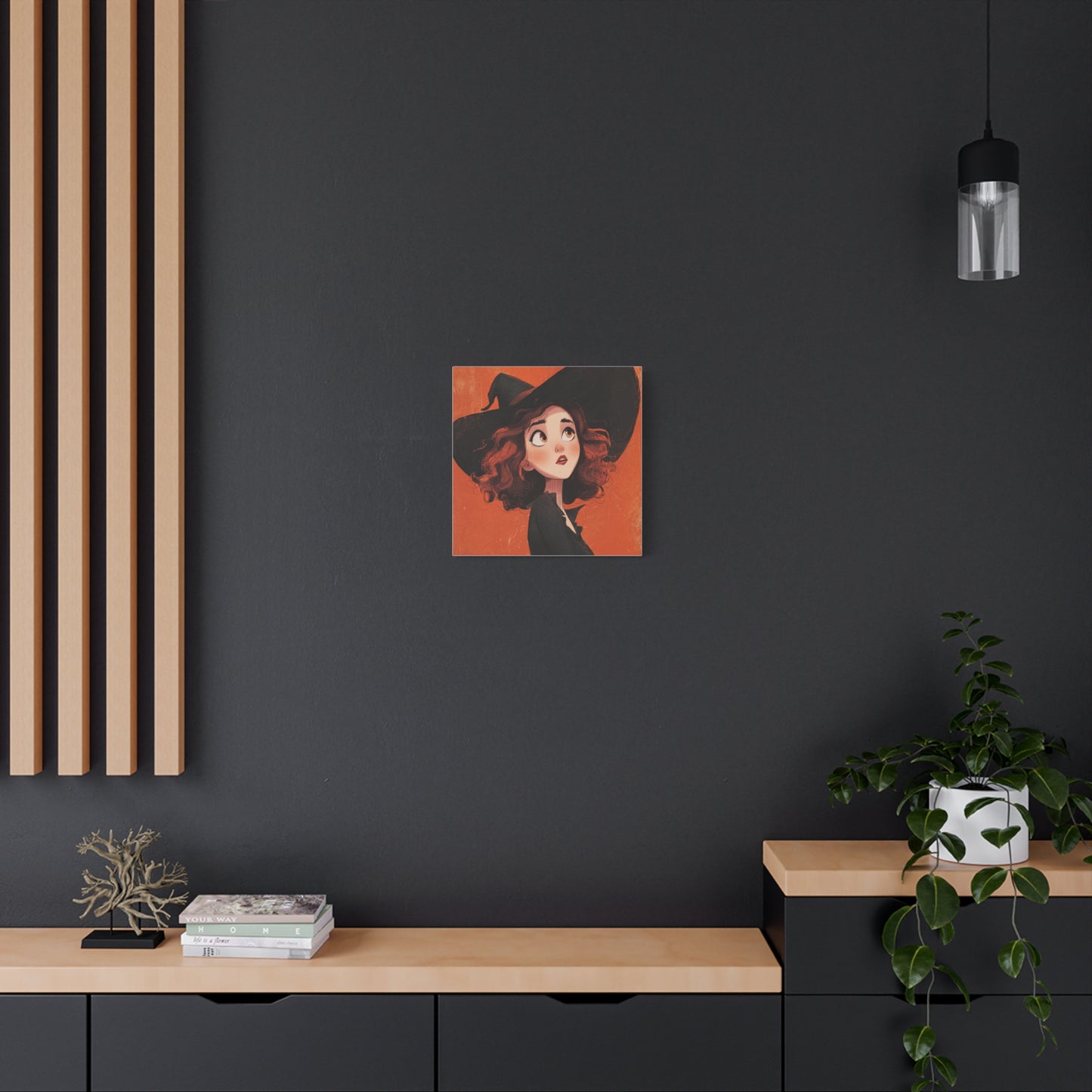 Whimsical Witch Canvas Print, Halloween Decor, Art for Home, Gift for Witches, Fall Wall Art, Magic Lover's Gift