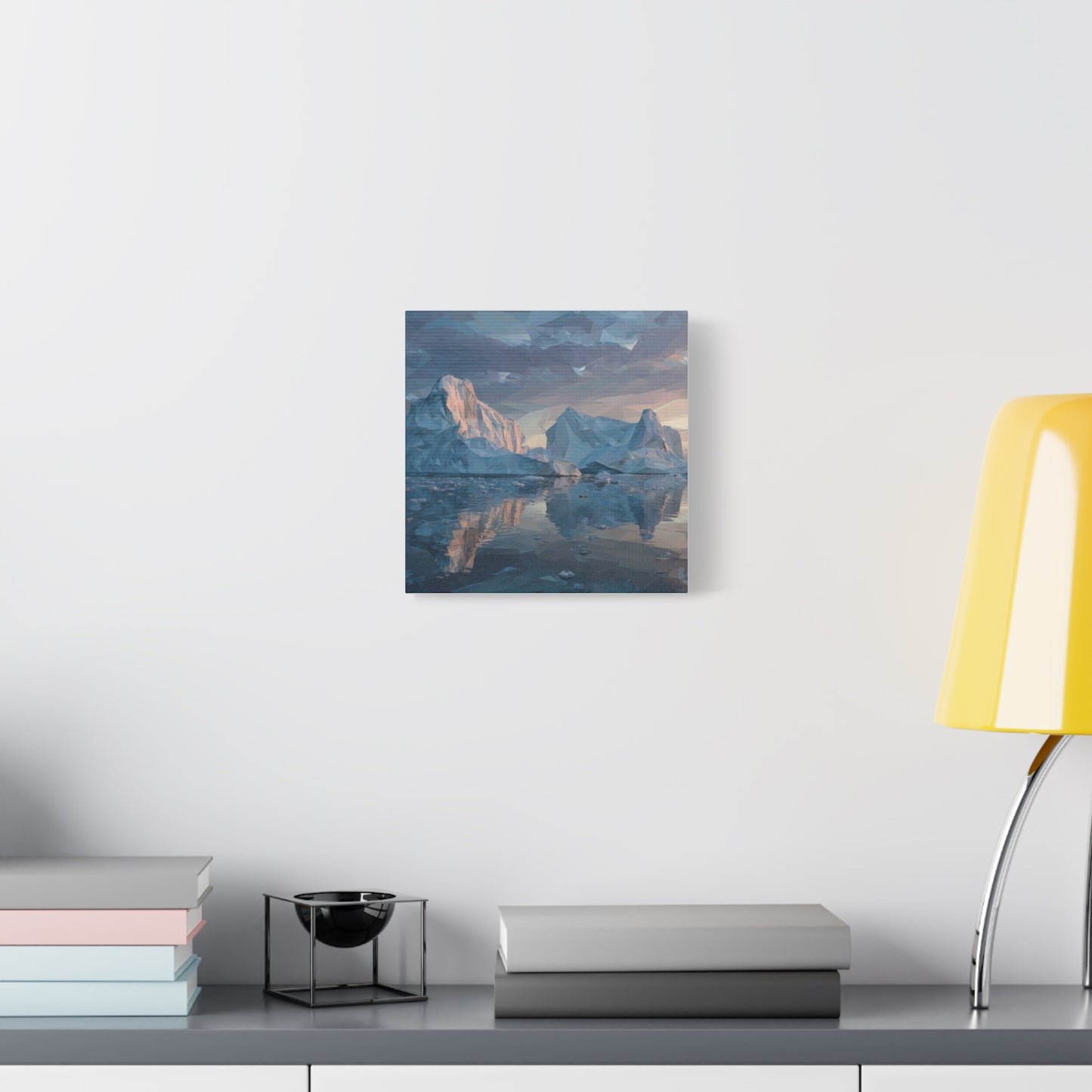 Stretched Canvas Art Print, Geometric Landscape Wall Decor, Minimalist Home Accent, Nature-Inspired Artwork, Unique Gift Idea