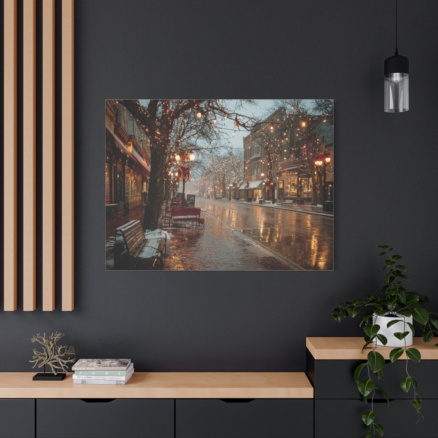 Cozy Winter Canvas Wall Art, Holiday Decor, Home Decoration, Gift for Her, Christmas Vibes, Seasonal Artwork