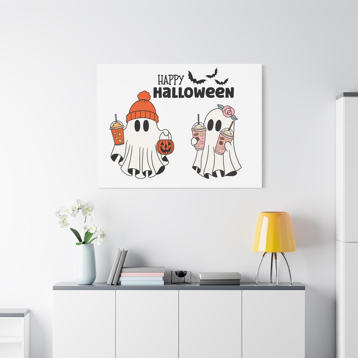 Canvas Print - Adorable Ghost Friends, Happy Halloween