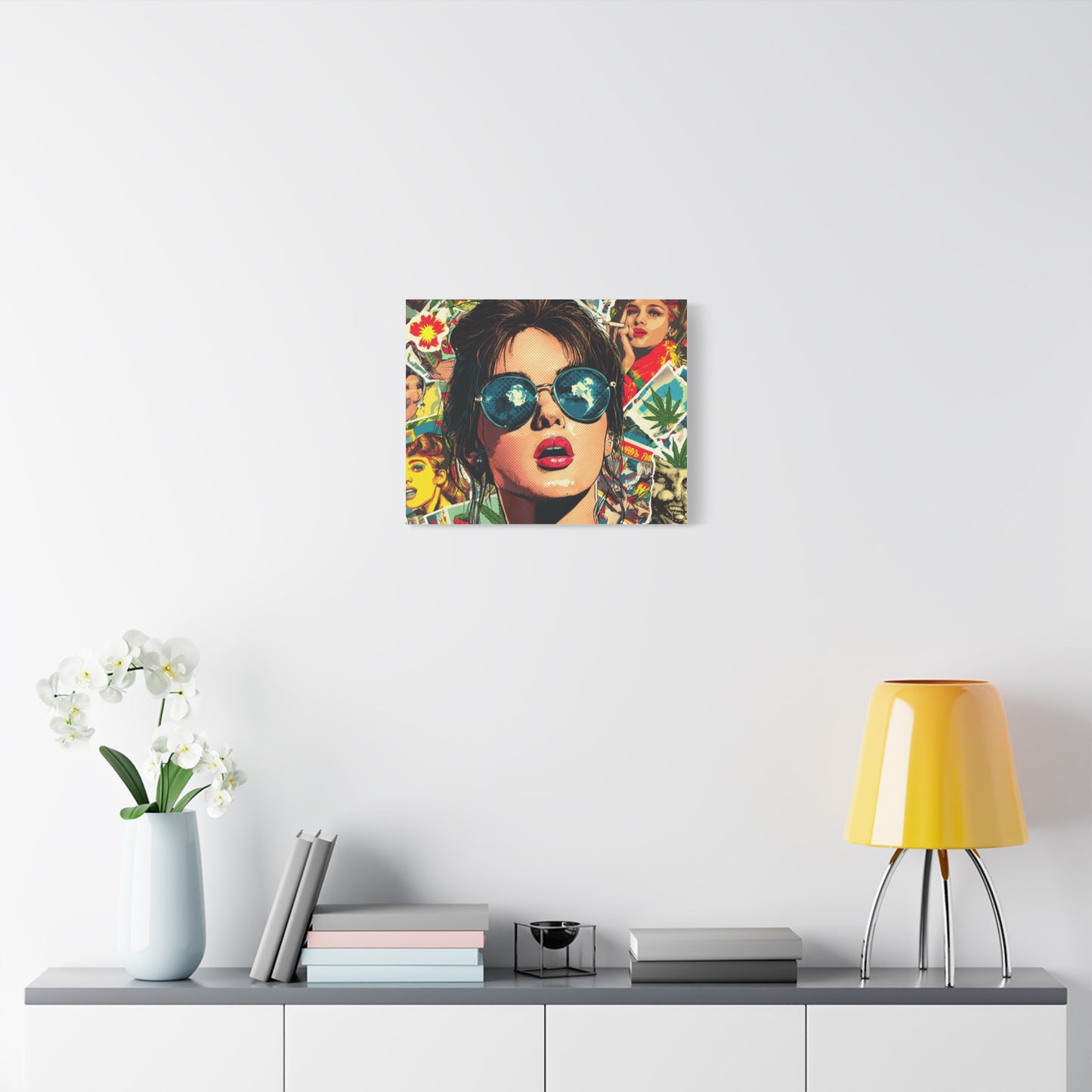 Canvas Art Print: Pop Art Woman 420 Colorful Vivid