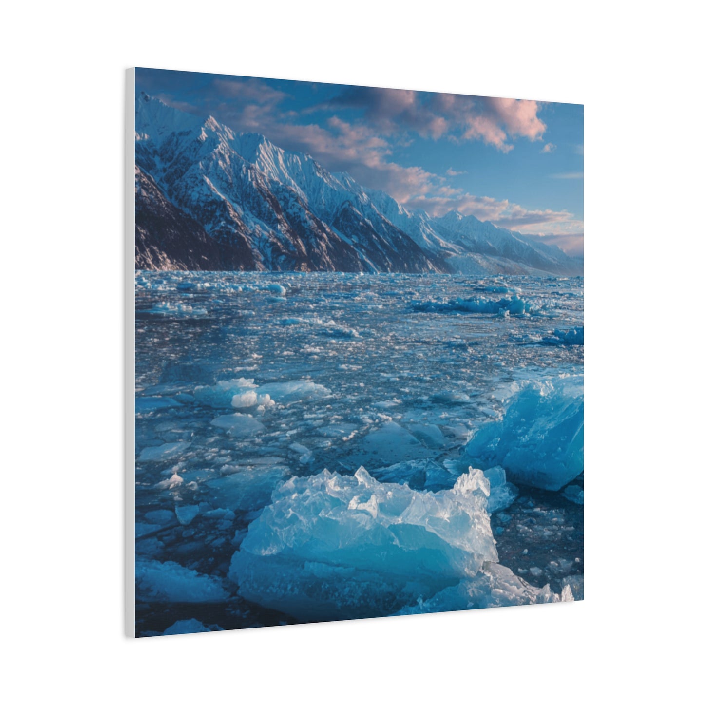 Serene Blue Glacier Canvas Wall Art, Landscape Decor, Home Serenity, Nature Prints for Living Room, Office, Gift Ideas