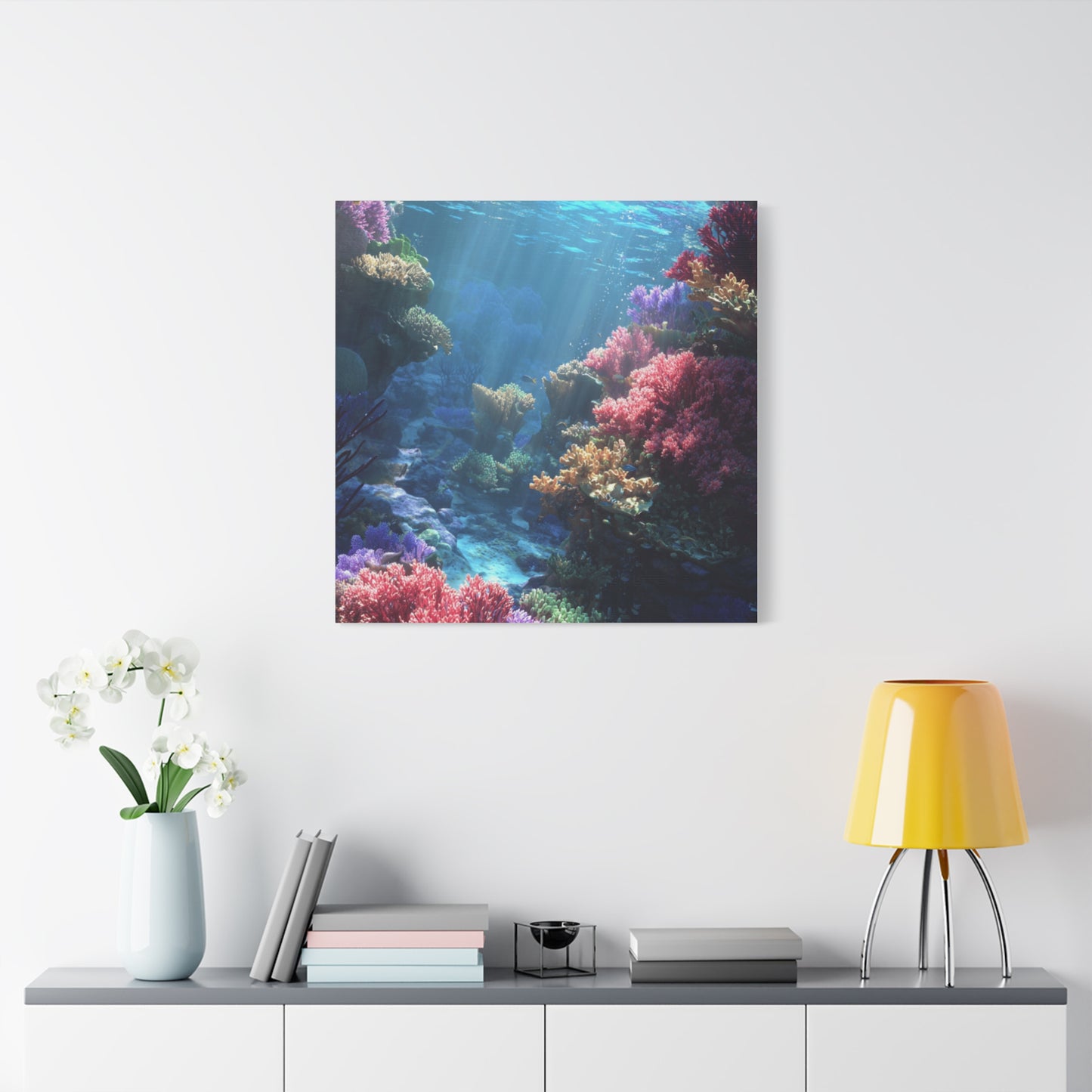 Vibrant Coral Reef Canvas Art, Underwater Decor, Ocean Wall Art, Beach House Decor, Gift for Ocean Lovers